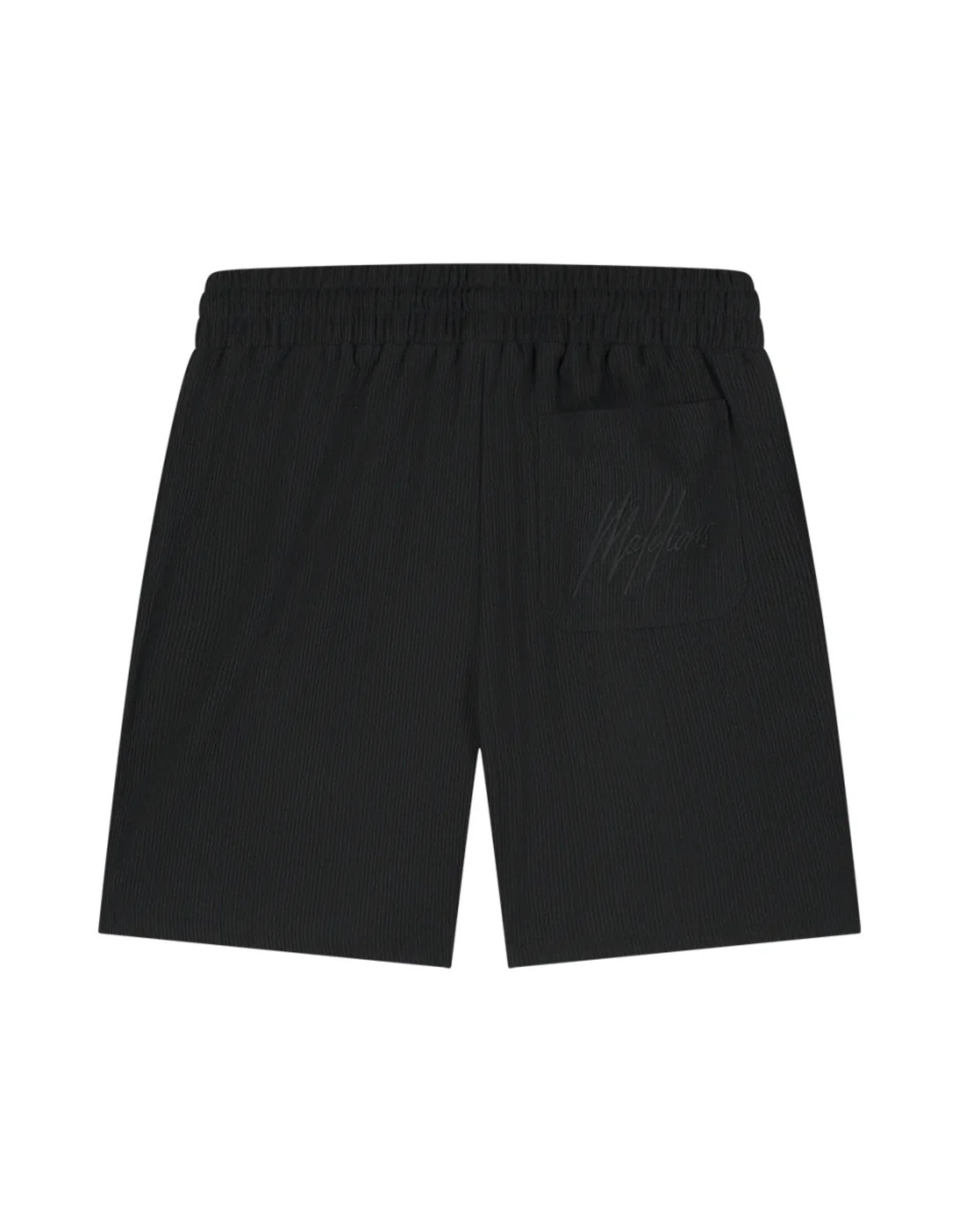 Malelions Seersucker Sorts Shorts Zwart Mm3-ss25-21