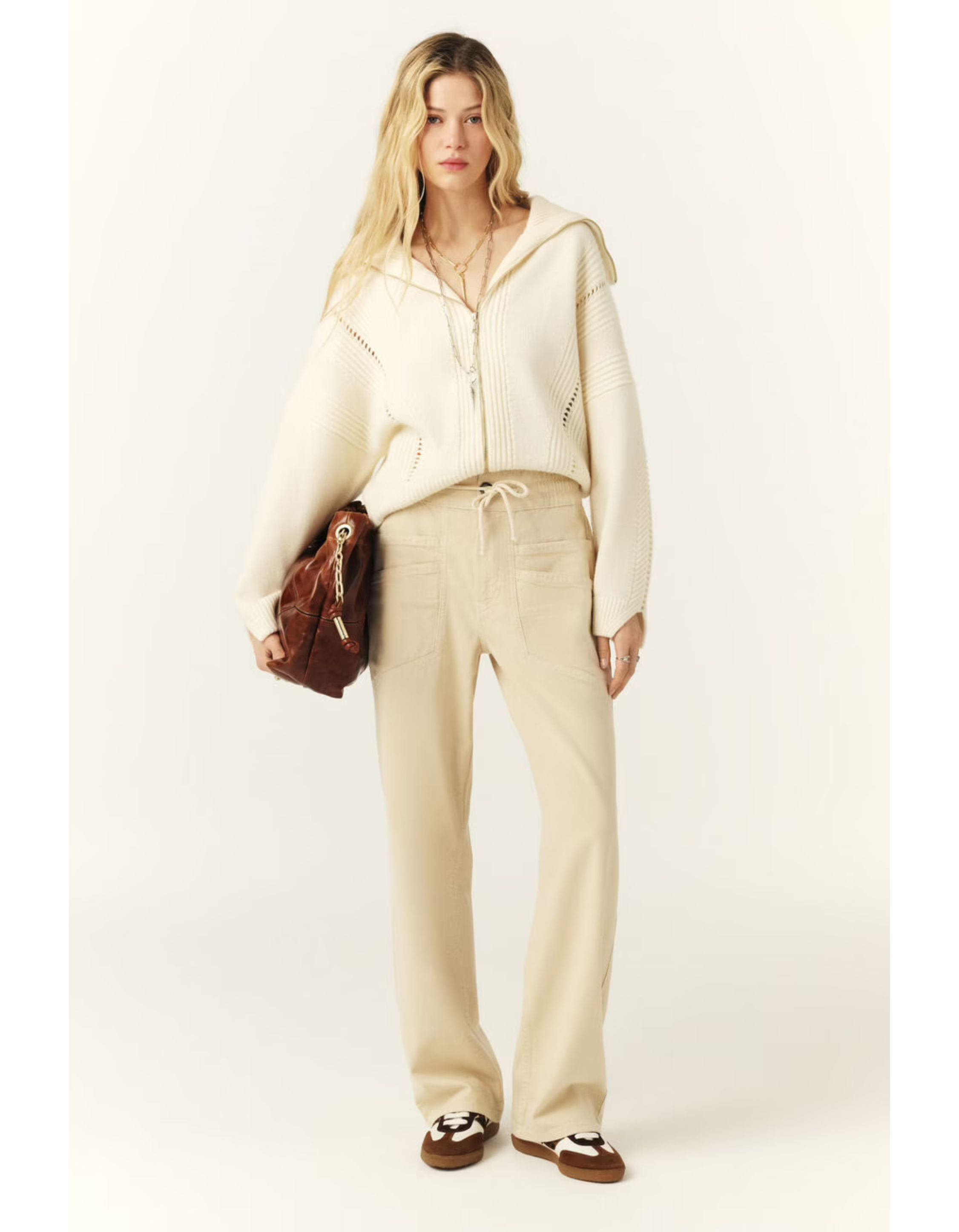 Ba&sh Fima Pantalons Ecru 1e25fima