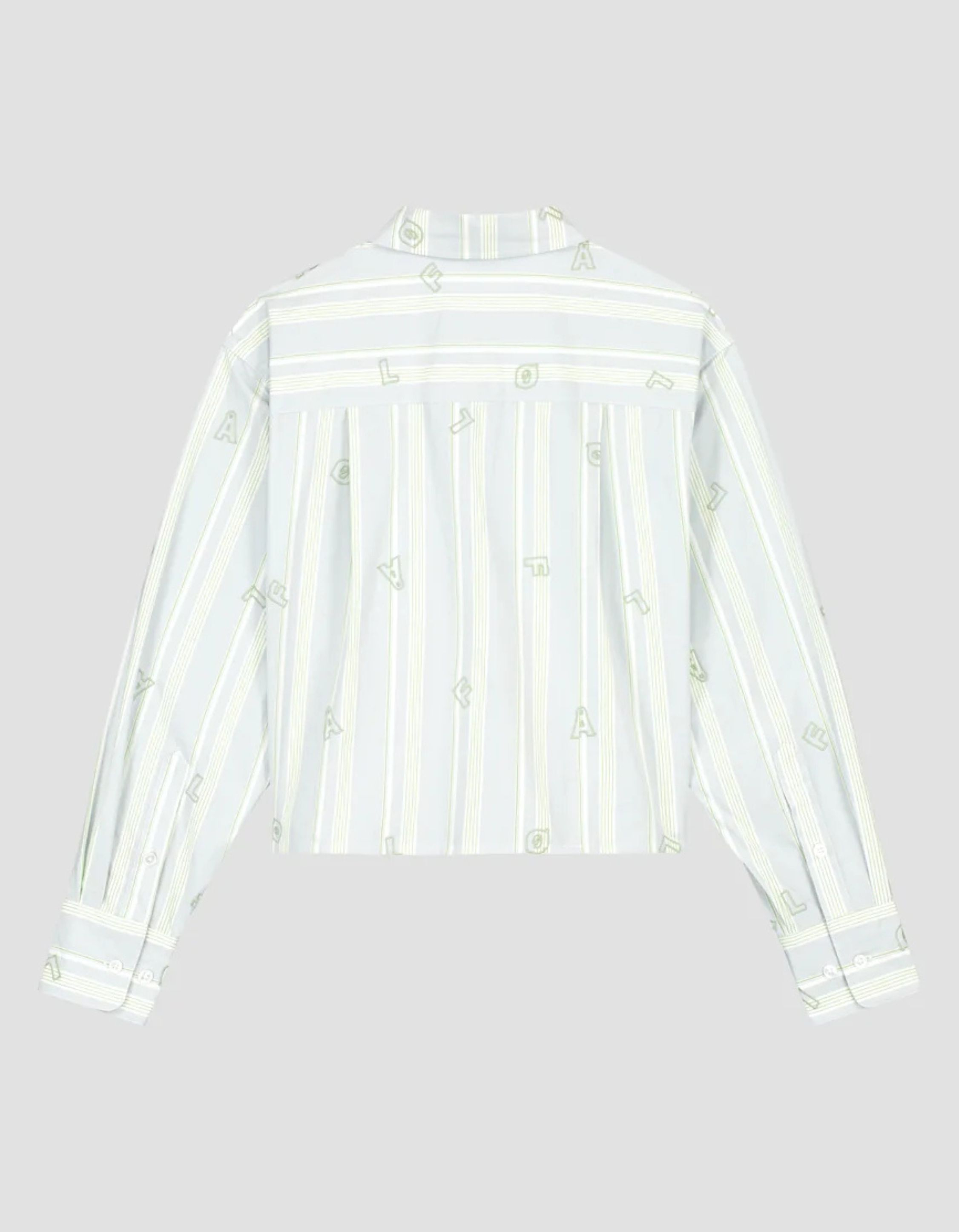 ØlÅf Embro Logo Stripe Cropped Shirt Ls Blouses Groen W200308