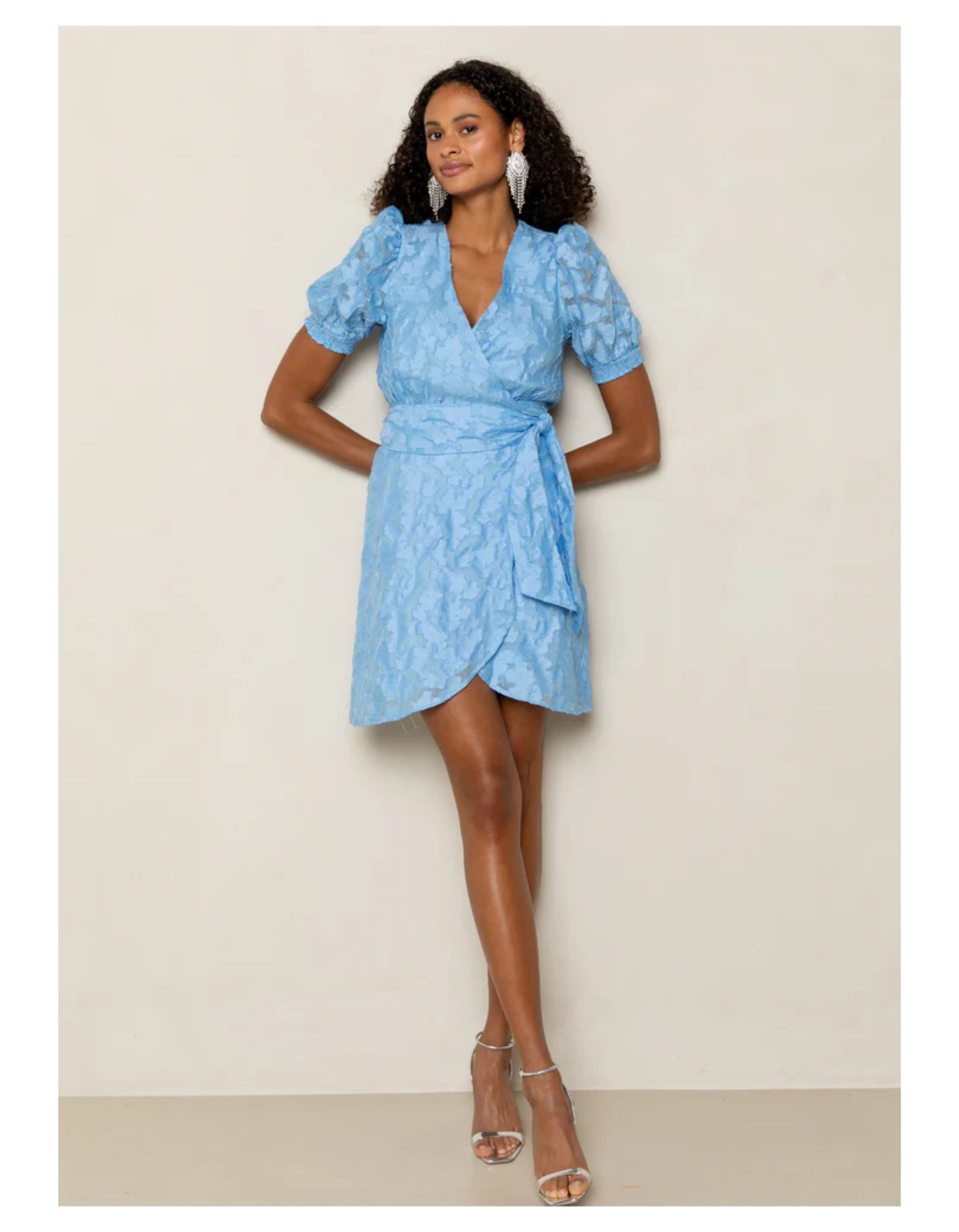 Freebird Dress  Blauw Blossom Mini