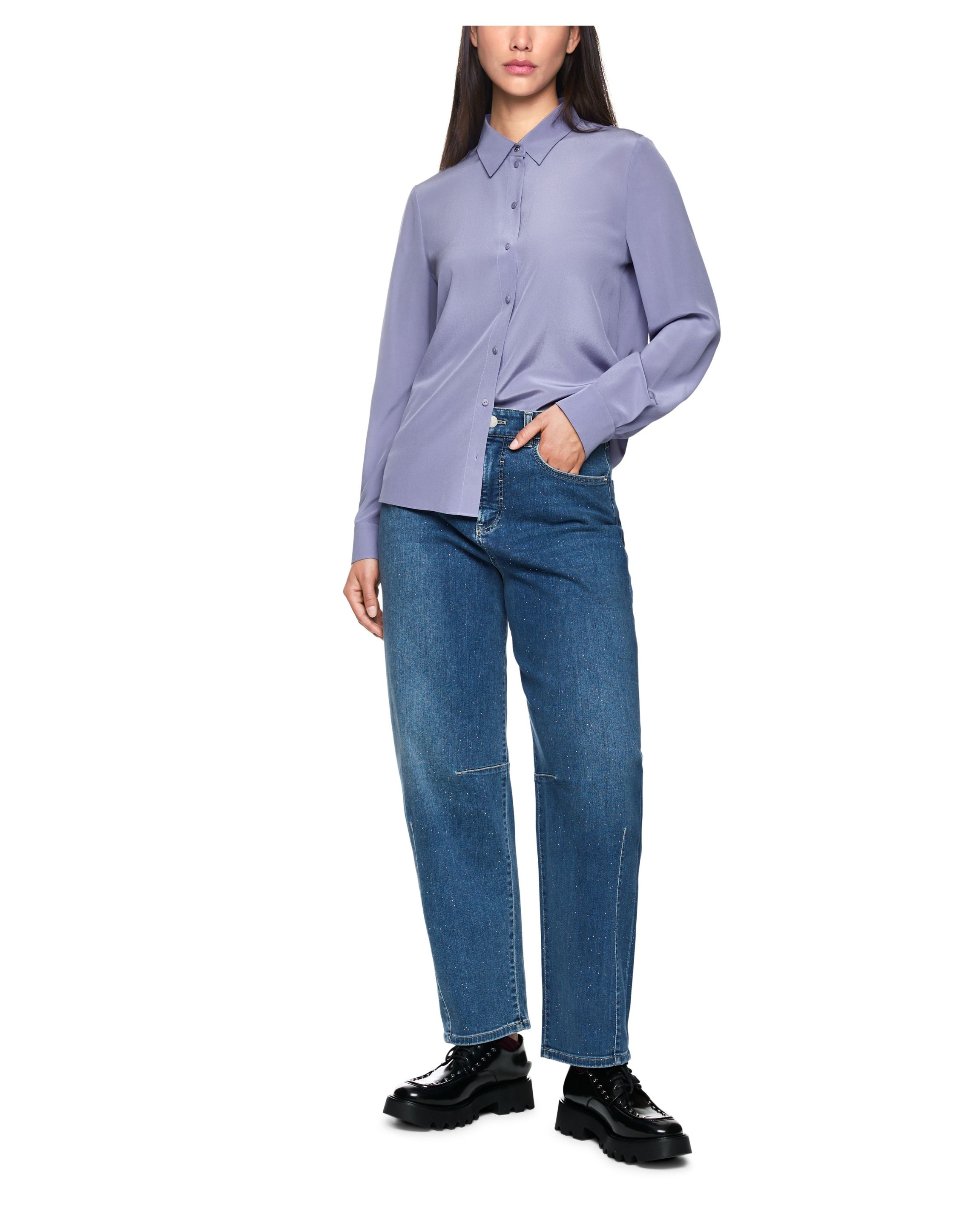 Marccain Edle Seidenbluse Blouses Paars Za 51.20 W53-1