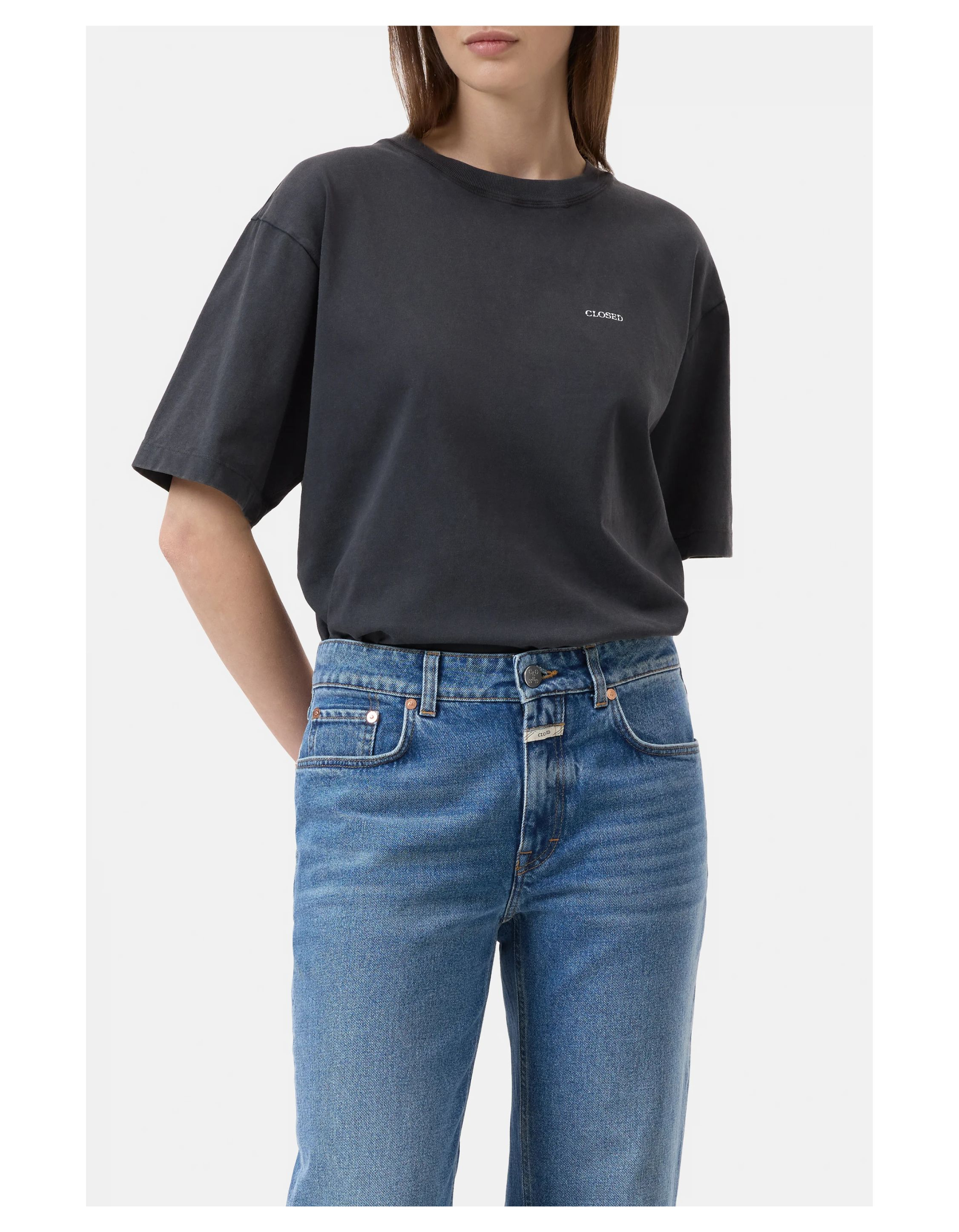 Closed Relaxed T-shirt T-shirts Zwart C95500-44h-13