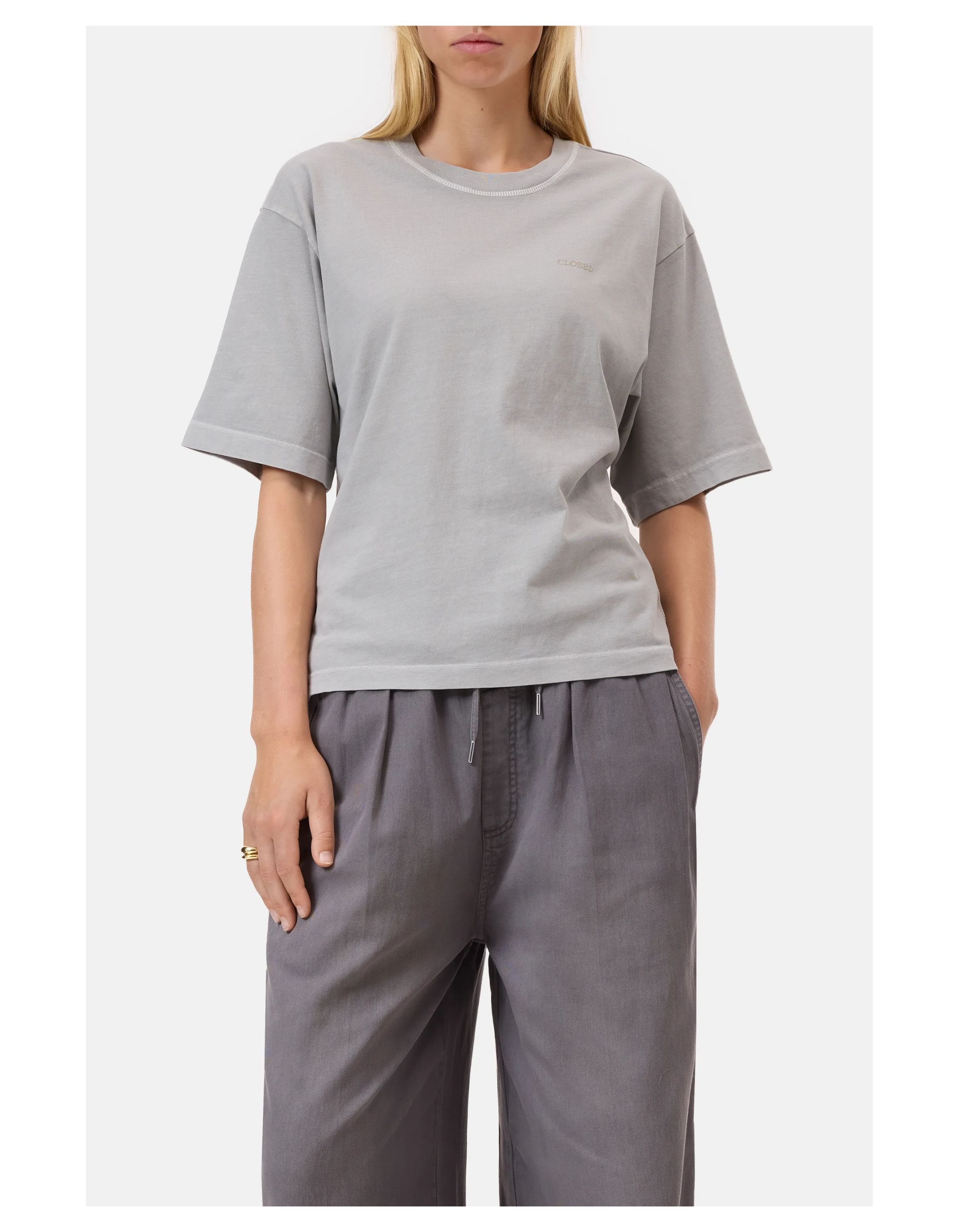 Closed Relaxed T-shirt T-shirts Grijs C95500-44h-13