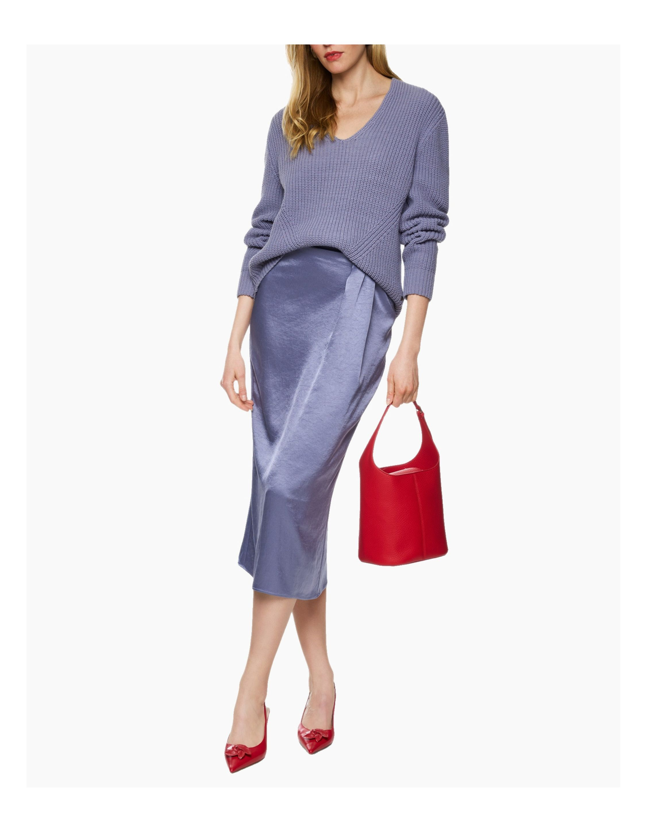 Marccain V-neck-pullover Knitted In Germany Truien Paars Za 41.02 M04