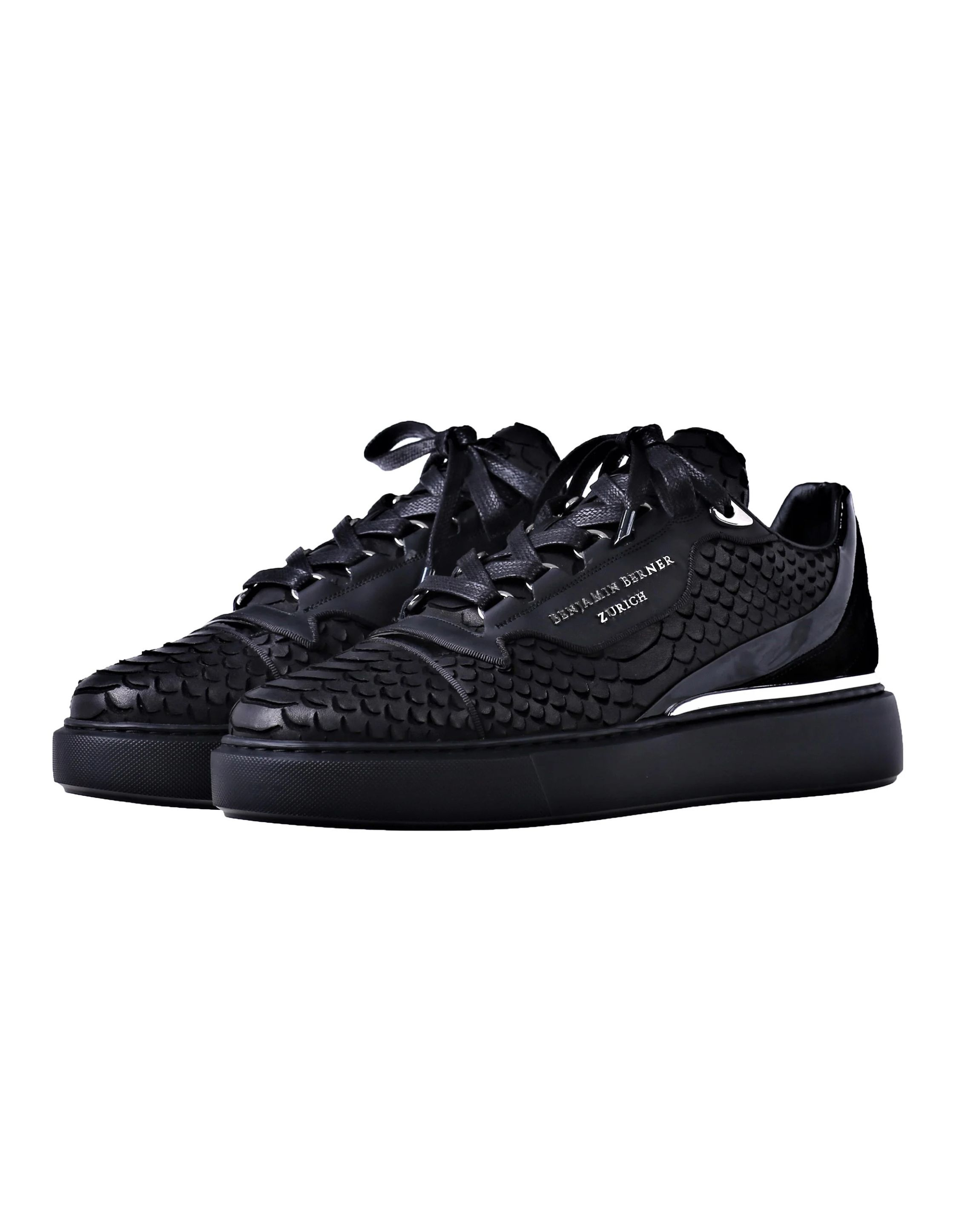 Benjamin Berner Python Cut Sneakers Zwart Bnj12090444