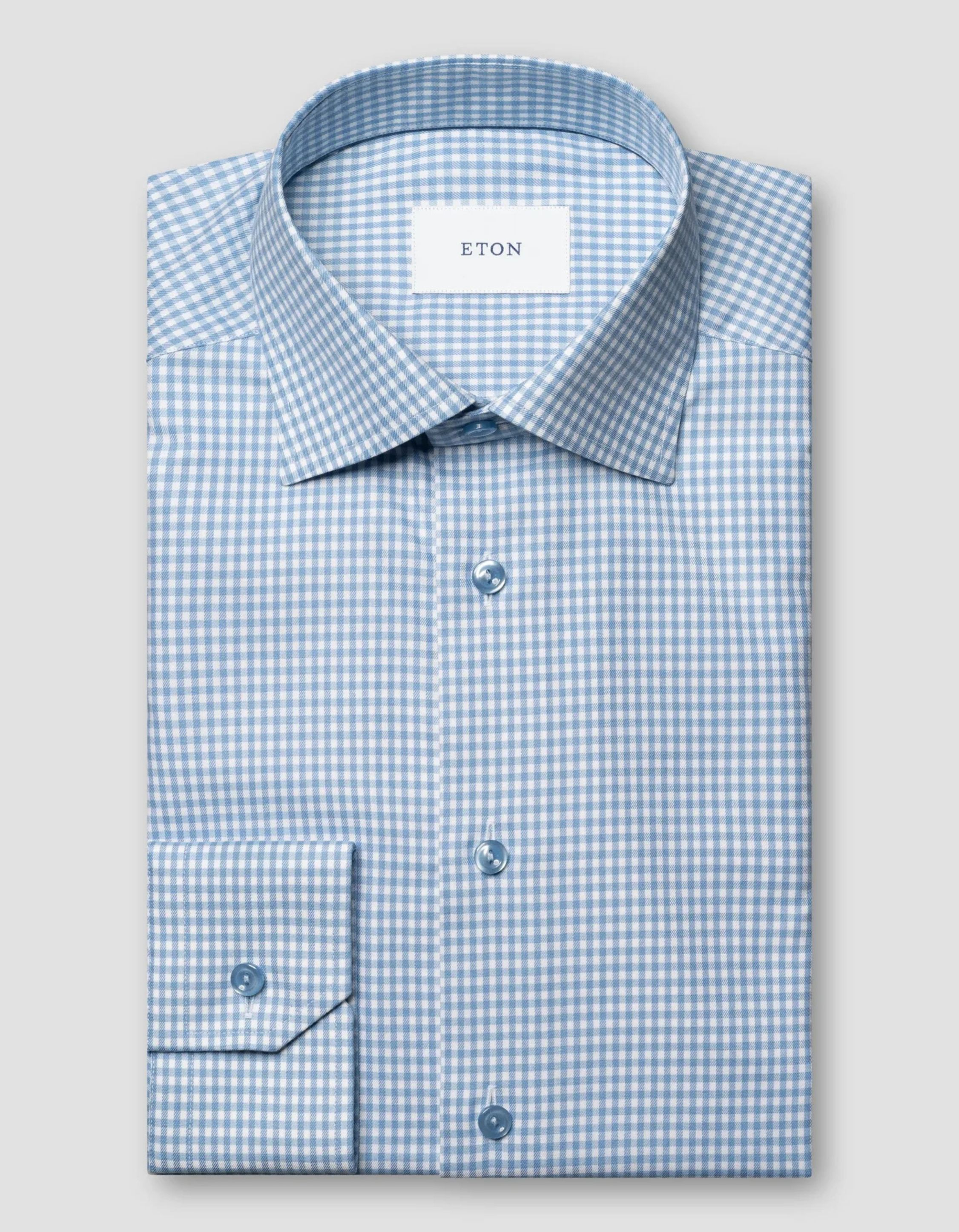 Eton  Lange Mouw Overhemden Blauw 100014566