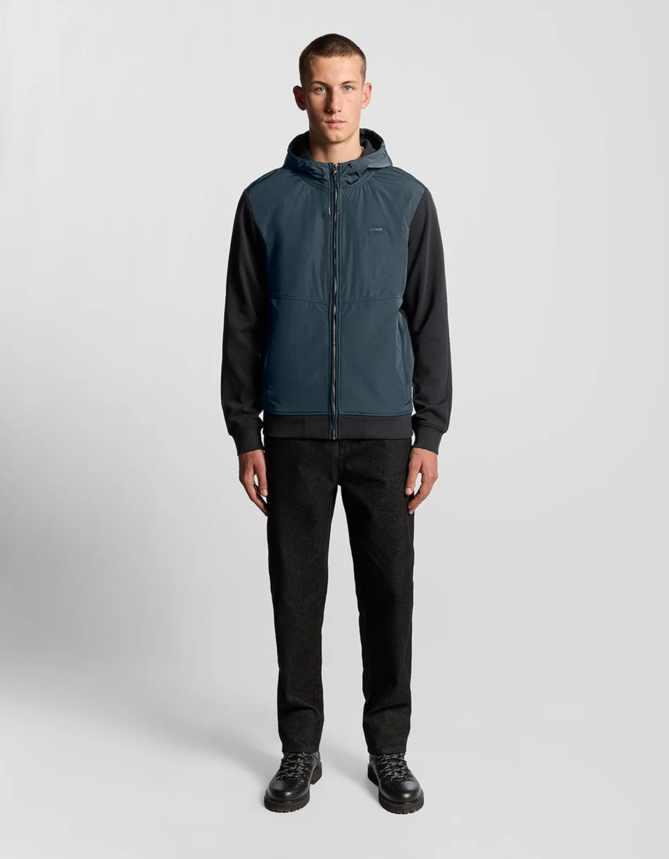 Lyle&scott Half Raglan Hybird Hoodies Donkerblauw Ml2330v