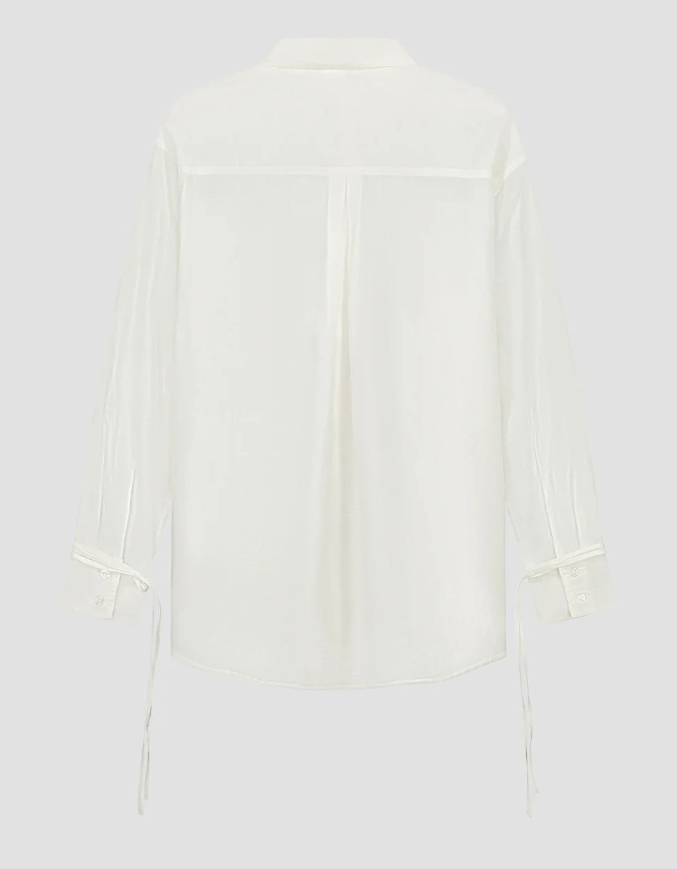 Olaf Semi-sheer Tie Detail Shirt Blouses Off White W220303