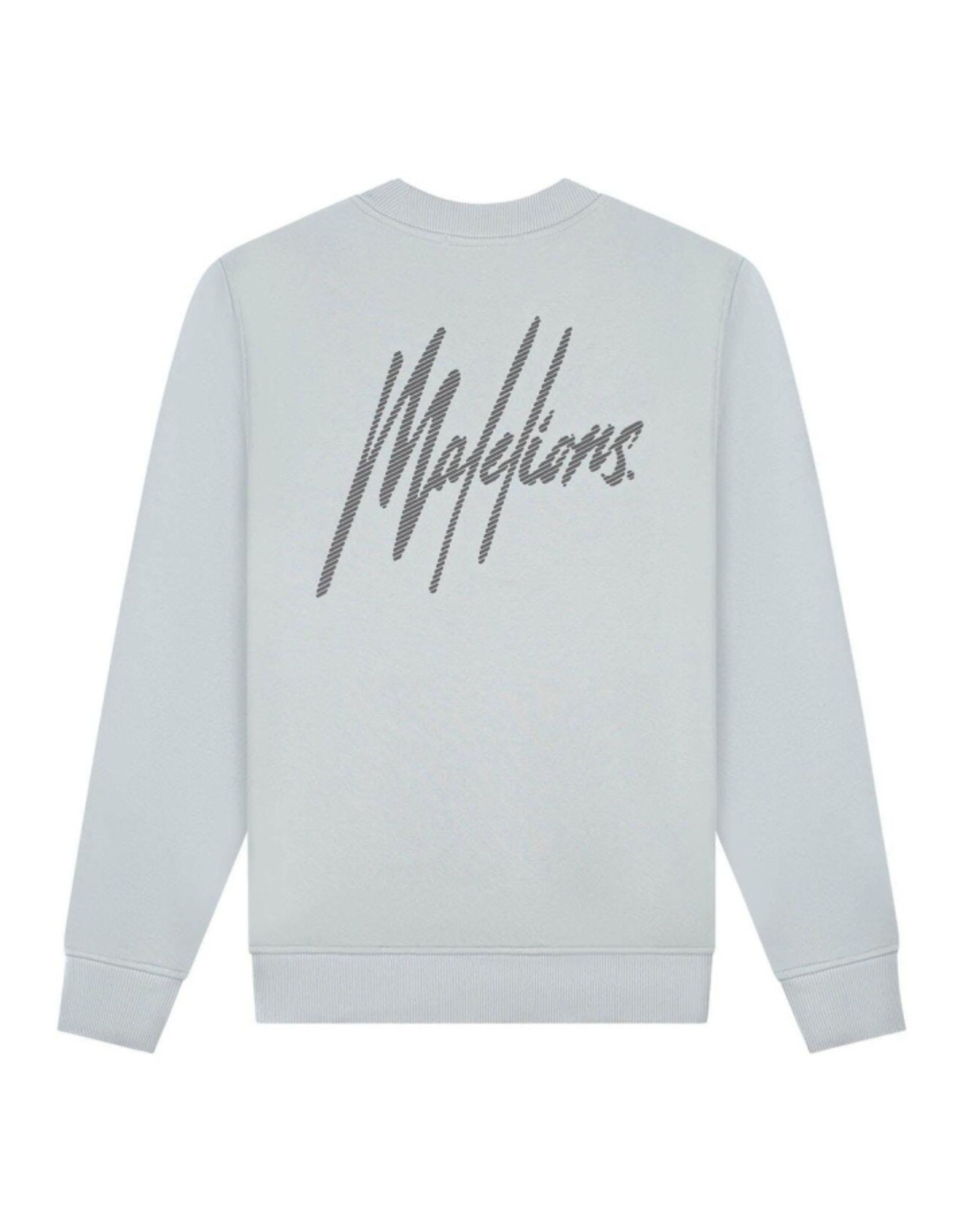 Malelions Stripe Signature Sweaters Lichtgrijs Mm1-aw25-05