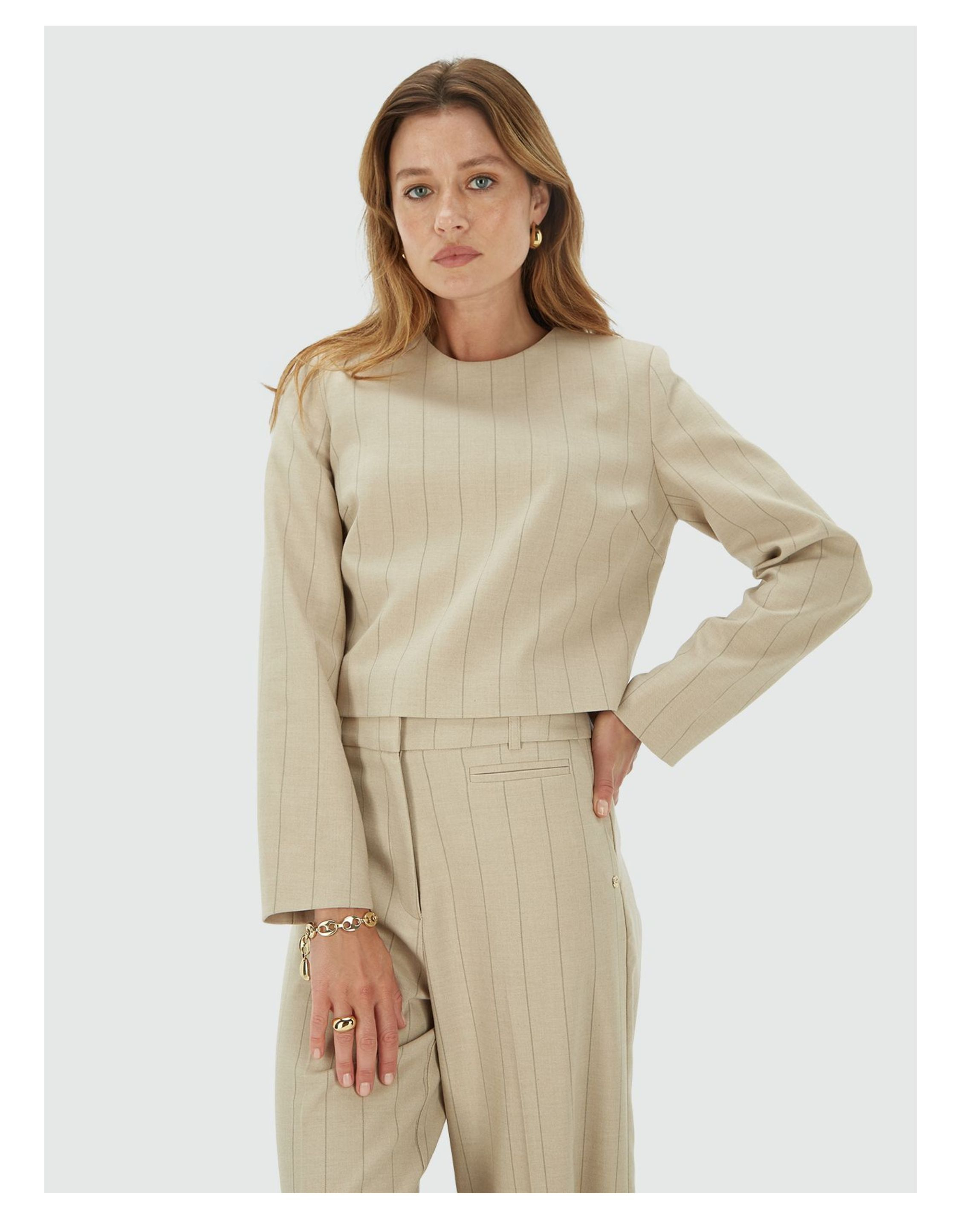Josh V Vivanna Tops Beige Jv-2509-0104
