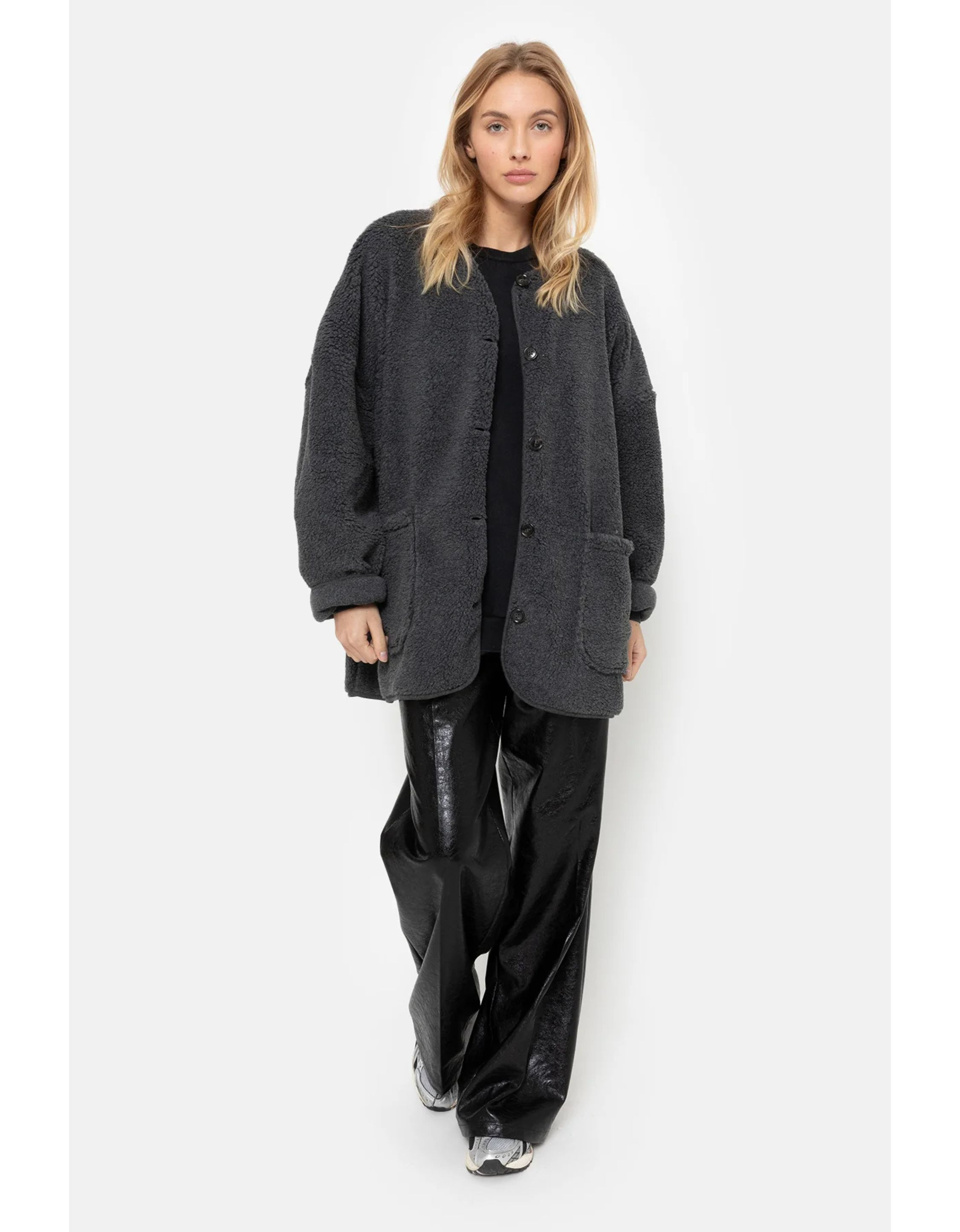 Âme Antwerp Teddy Oversized Jacket  Donkergrijs Hannah 2
