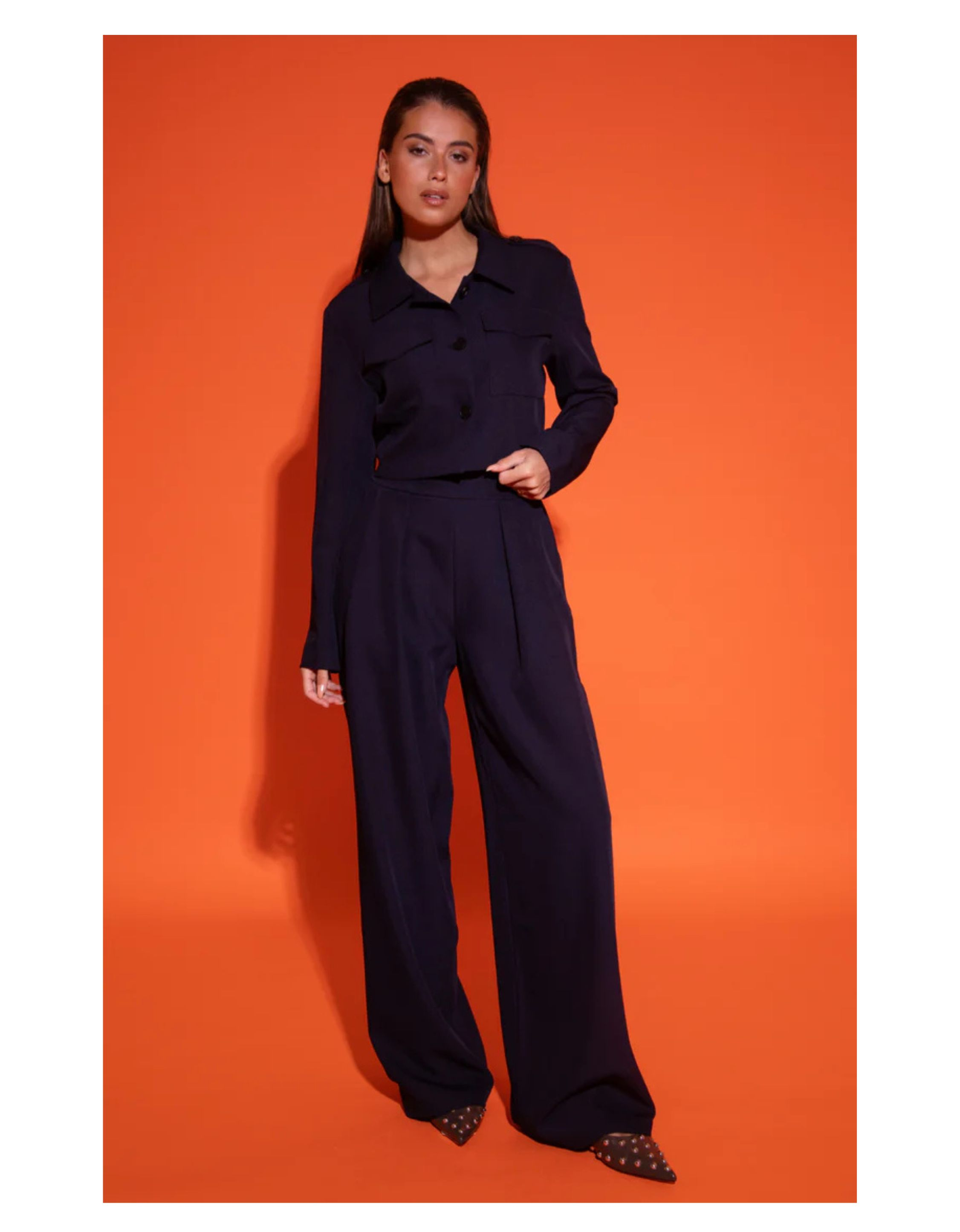 Studio Amaya 254-9 Jackets Donkerblauw Snow