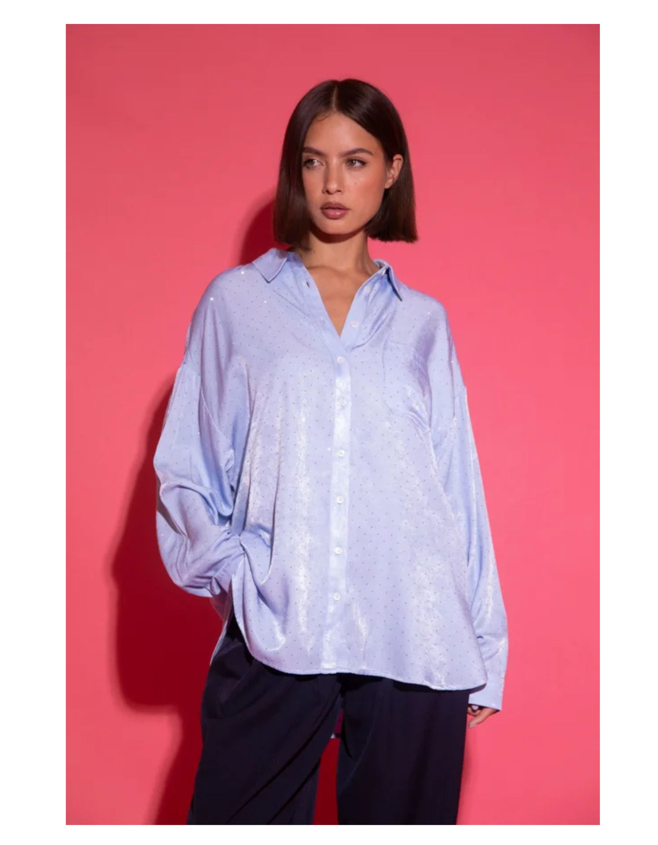 Studio Amaya 254-12 Blouses Lichtblauw Daphne