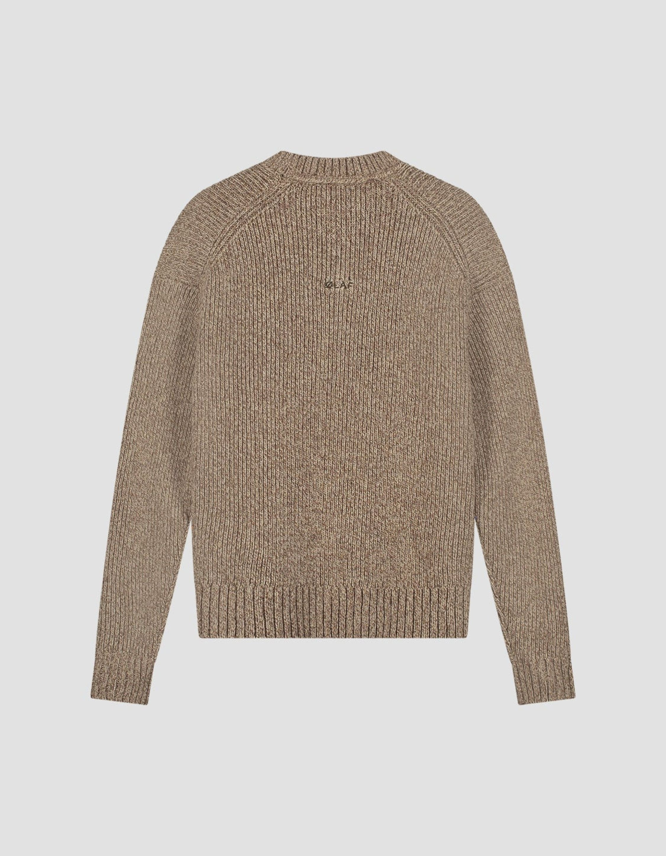 Olaf Essential Melange Knitted Crewneck Sweaters Bruin M230701