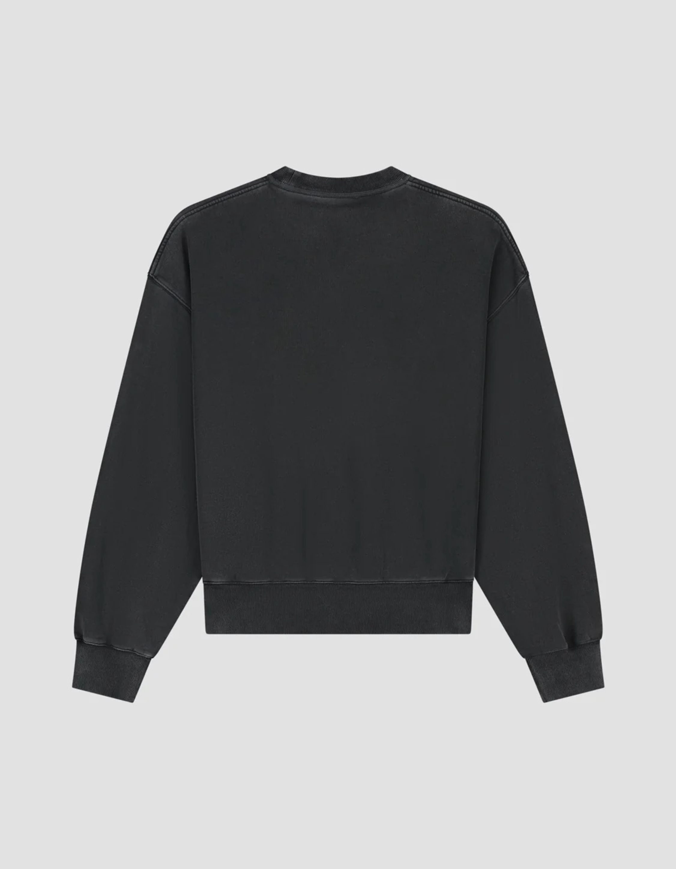 Olaf Washed Signature Boxy Crewneck Sweaters Donkergrijs M230206