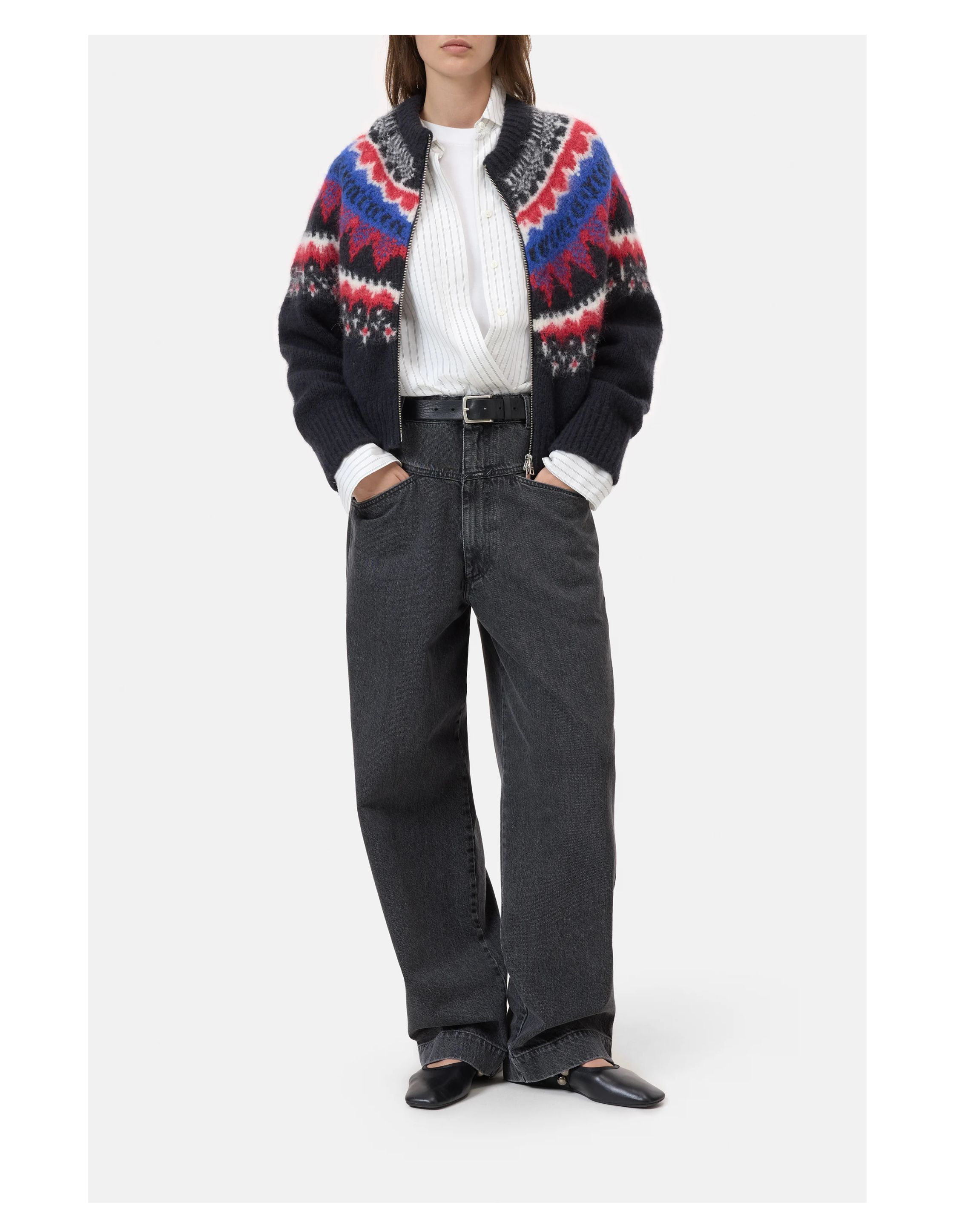 Closed Cropped Zip Cardigan Vesten Multicolor C96423-94c-jc