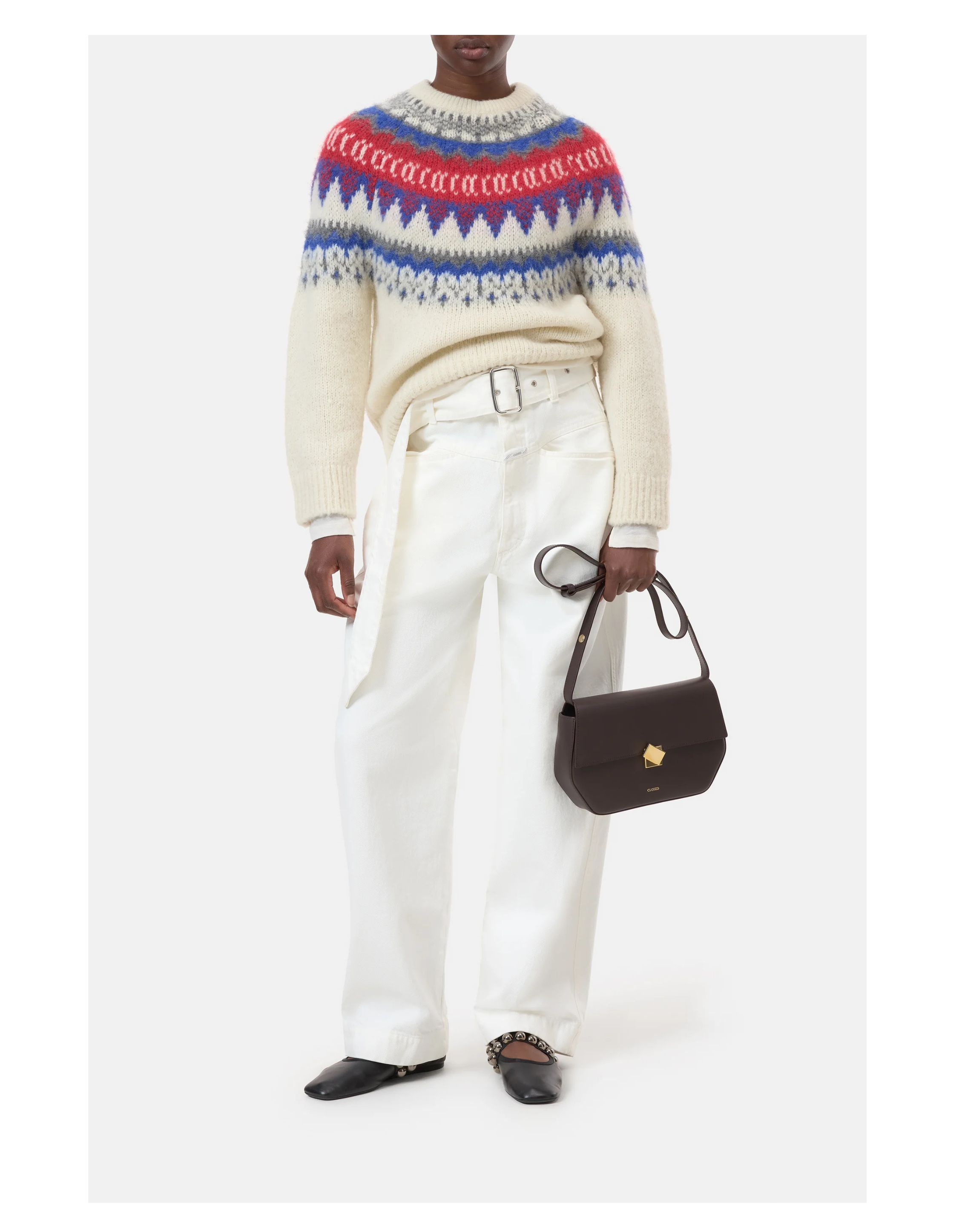 Closed Crew Neck Long Sleeve Truien Ecru C96419-94c-jc