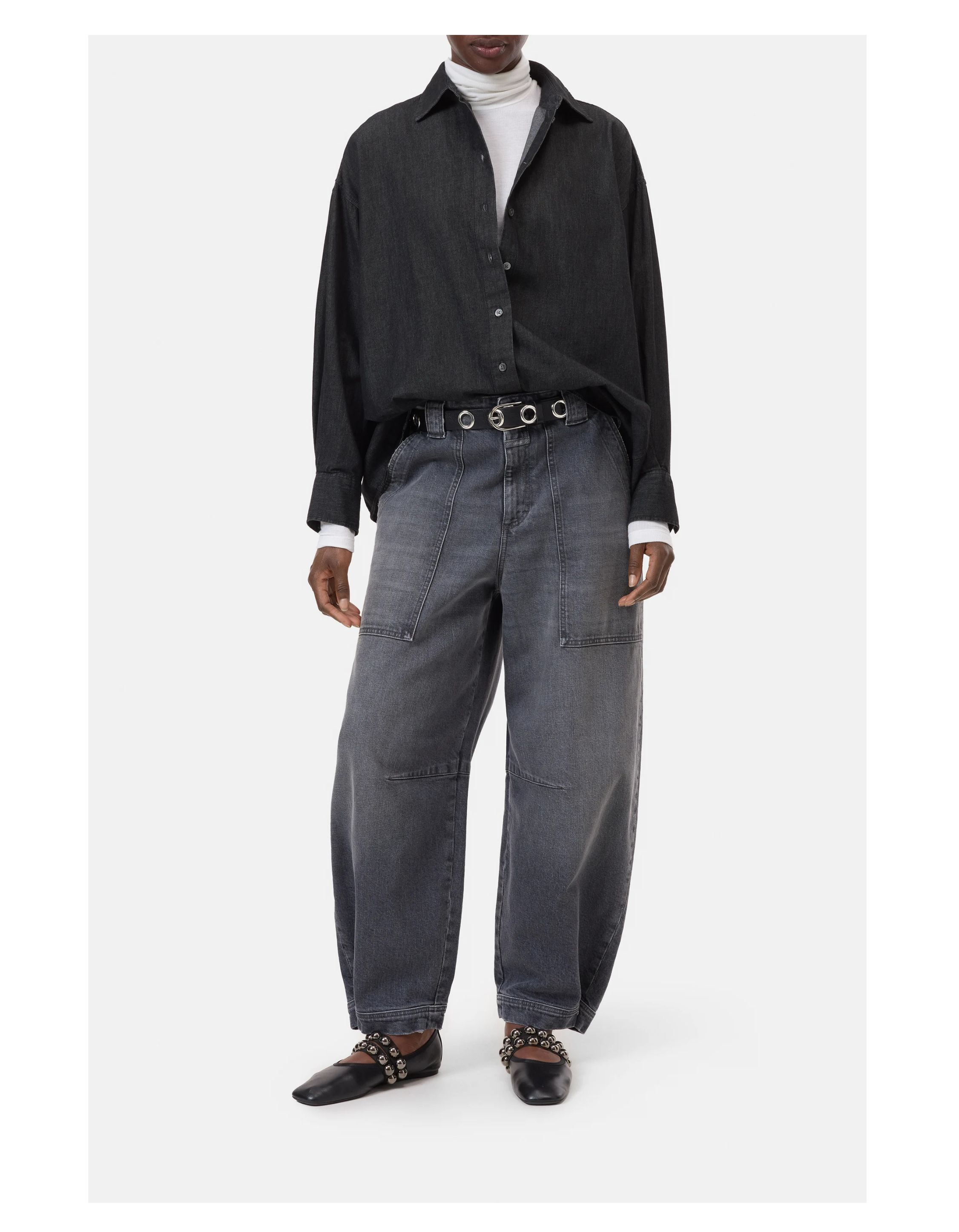 Closed Cape Blouses Grijs C94619-191-27