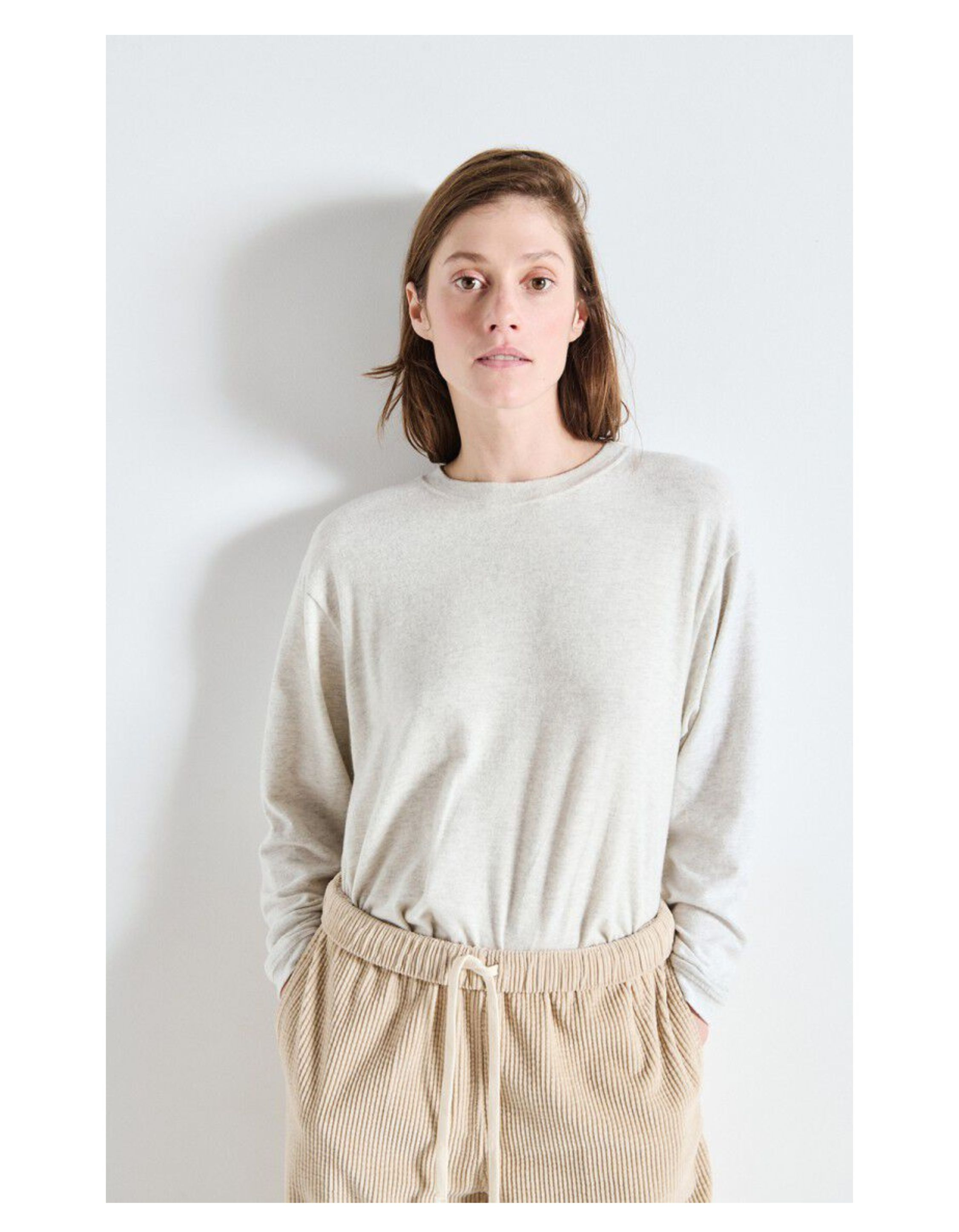 American Vintage Ypawood Longsleeves Lichtgrijs Ypa02be26