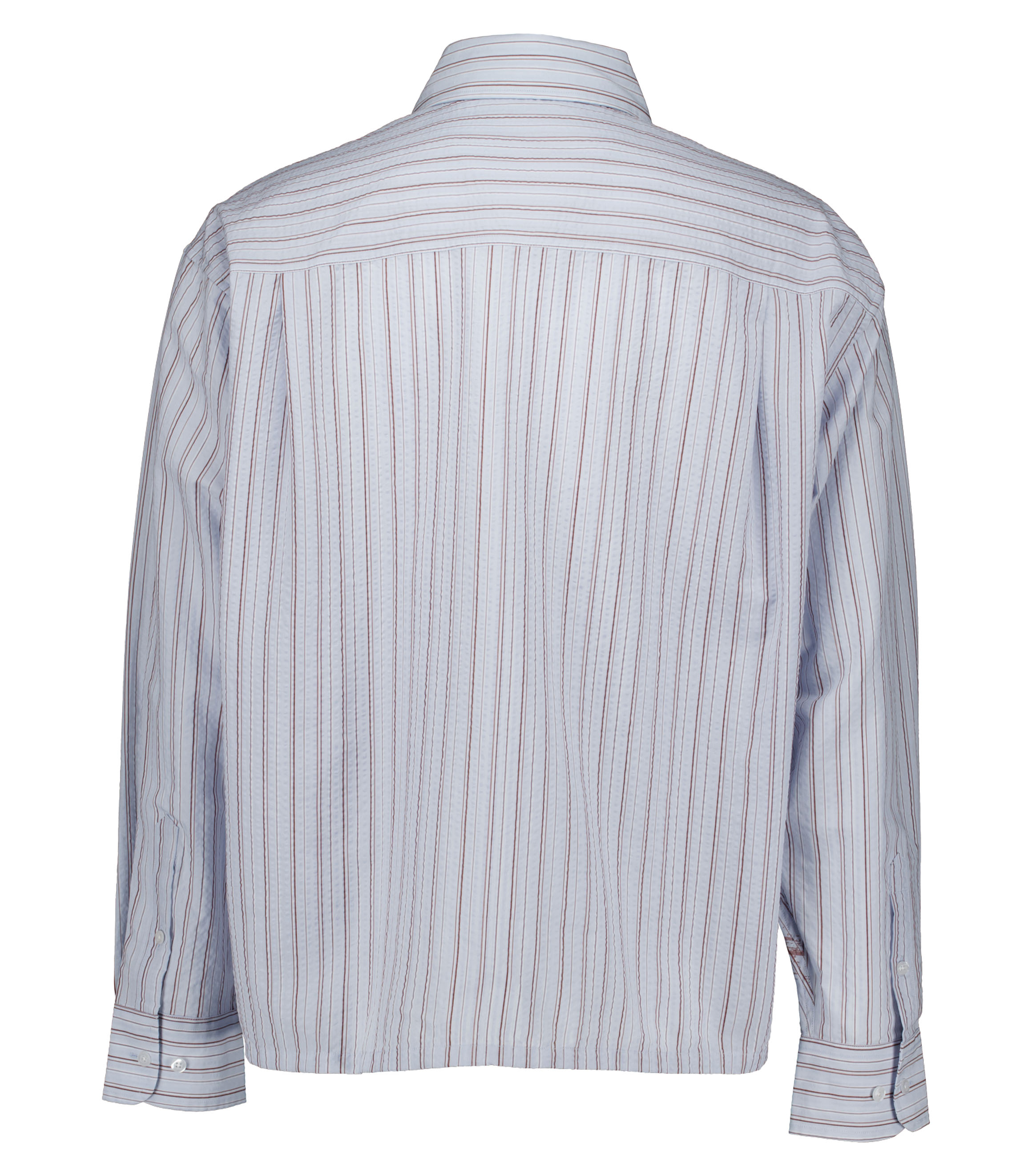 Olaf Brushstroke Logo Stripe Ls Shirt Lange Mouw Overhemden Lichtblauw M240309