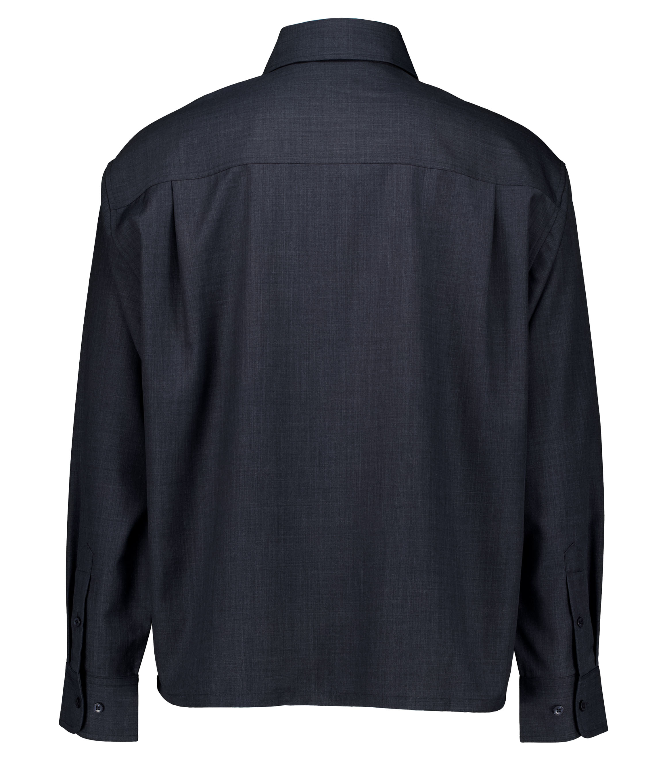 Olaf Wool Blend Boxy Ls Shirt Lange Mouw Overhemden Grijs M240311