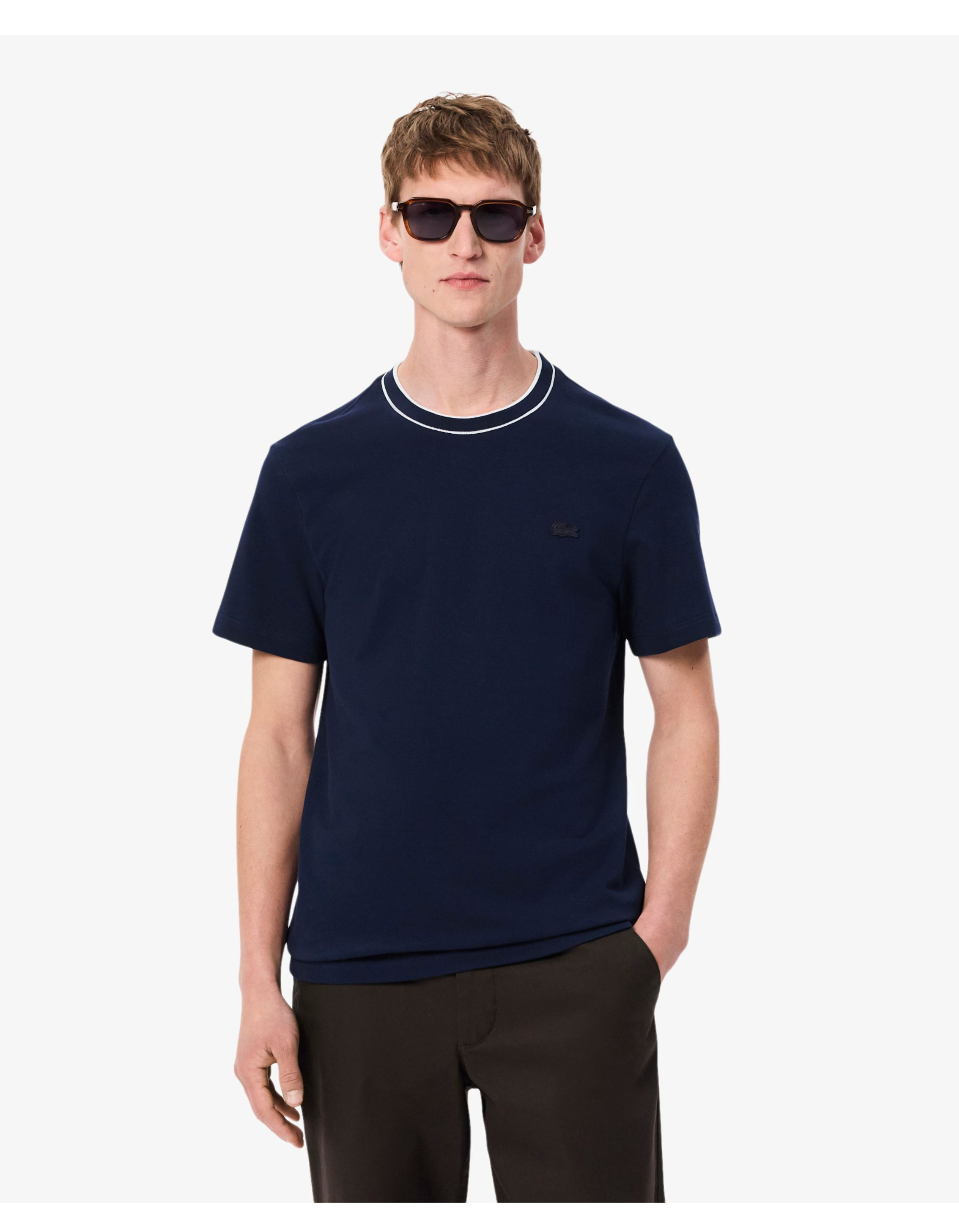 Lacoste 1ht1 Men's Tee-shirt T-shirts Donkerblauw Th8174-61
