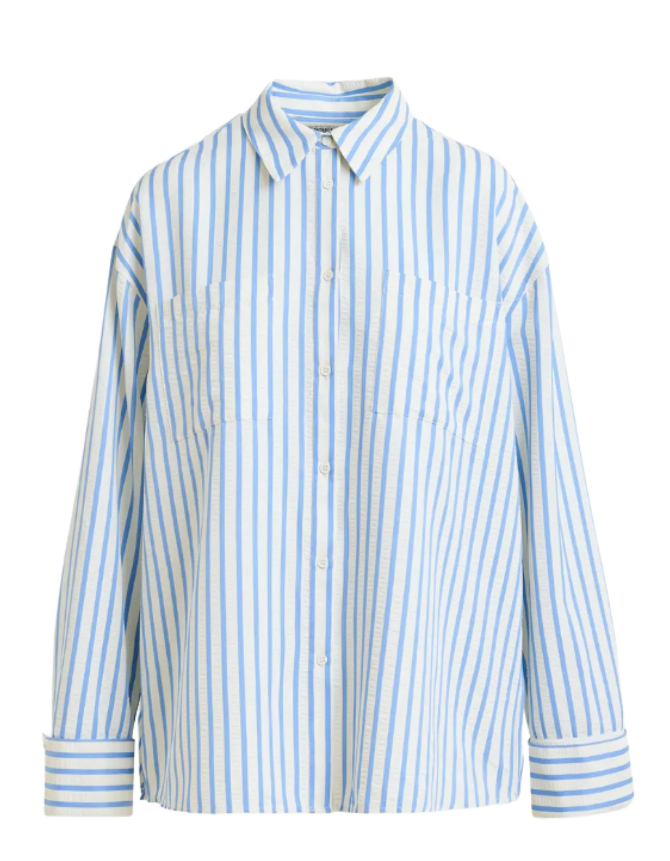 Essentiel Antwerp Shirt W/ Embellished Bib Blouses Lichtblauw Janna