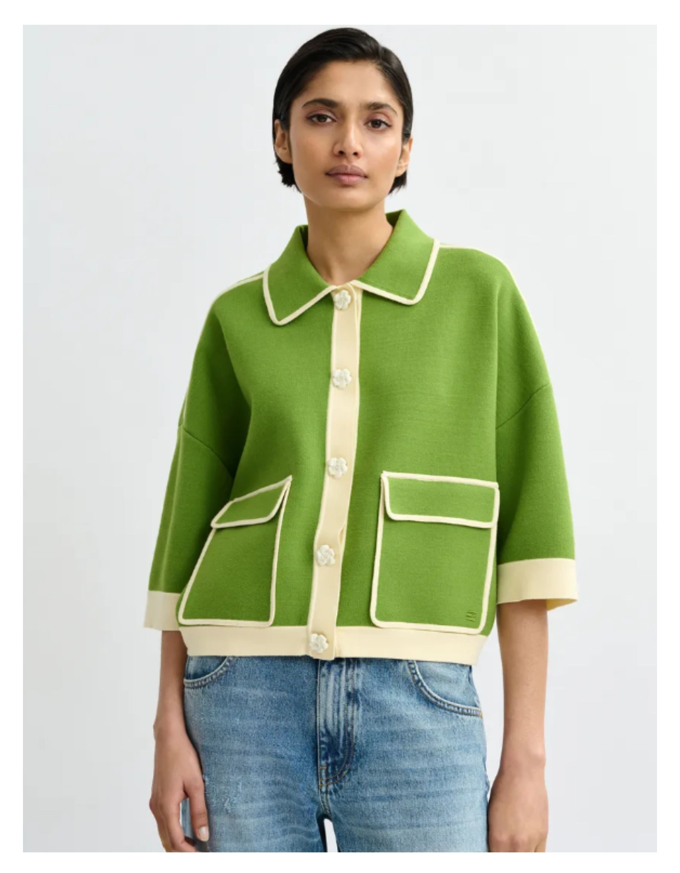 Essentiel Antwerp Knit Cardigan Vesten Groen Jugly