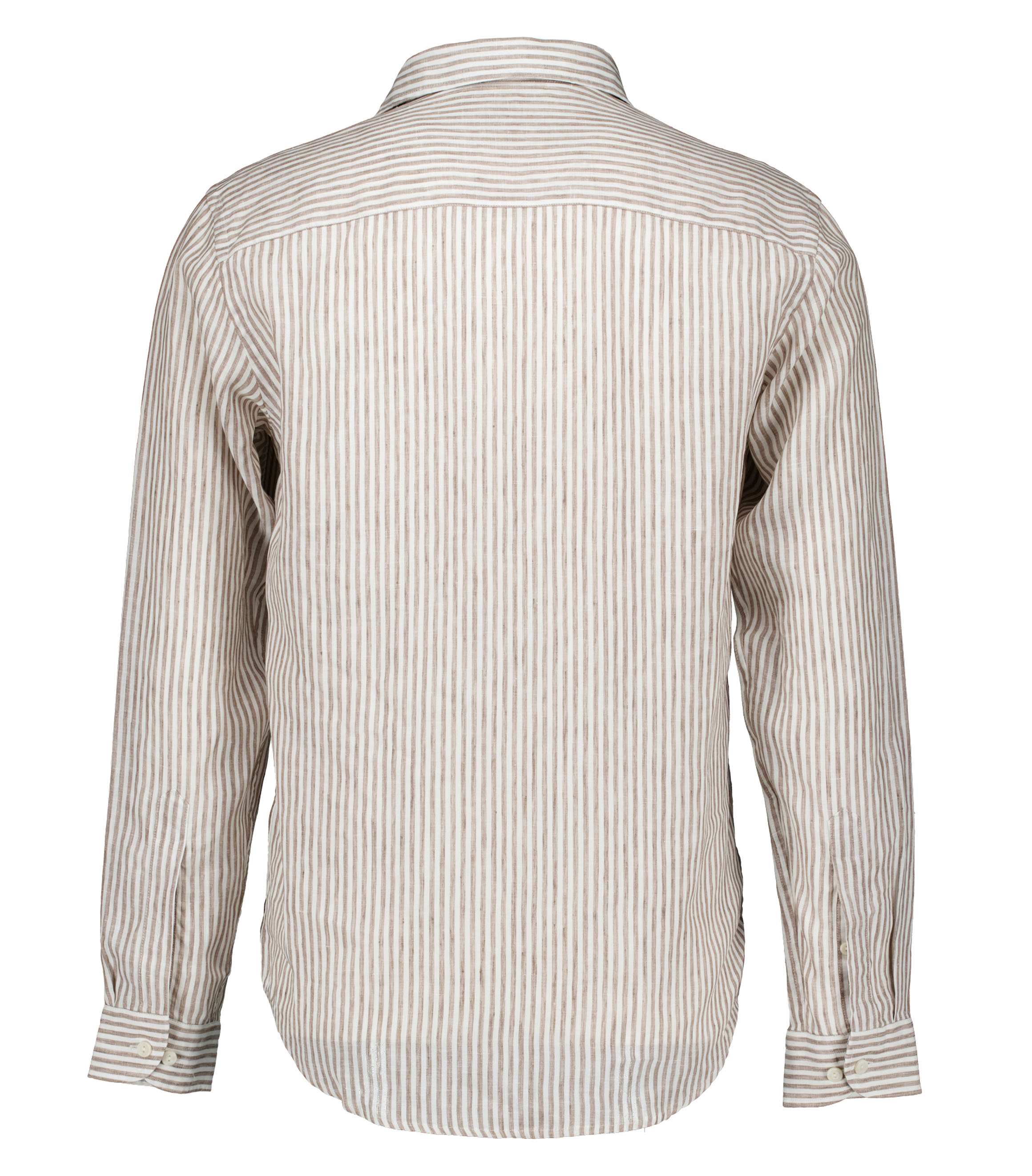 Eton Striped Linen Shirt Lange Mouw Overhemden Beige 100014794