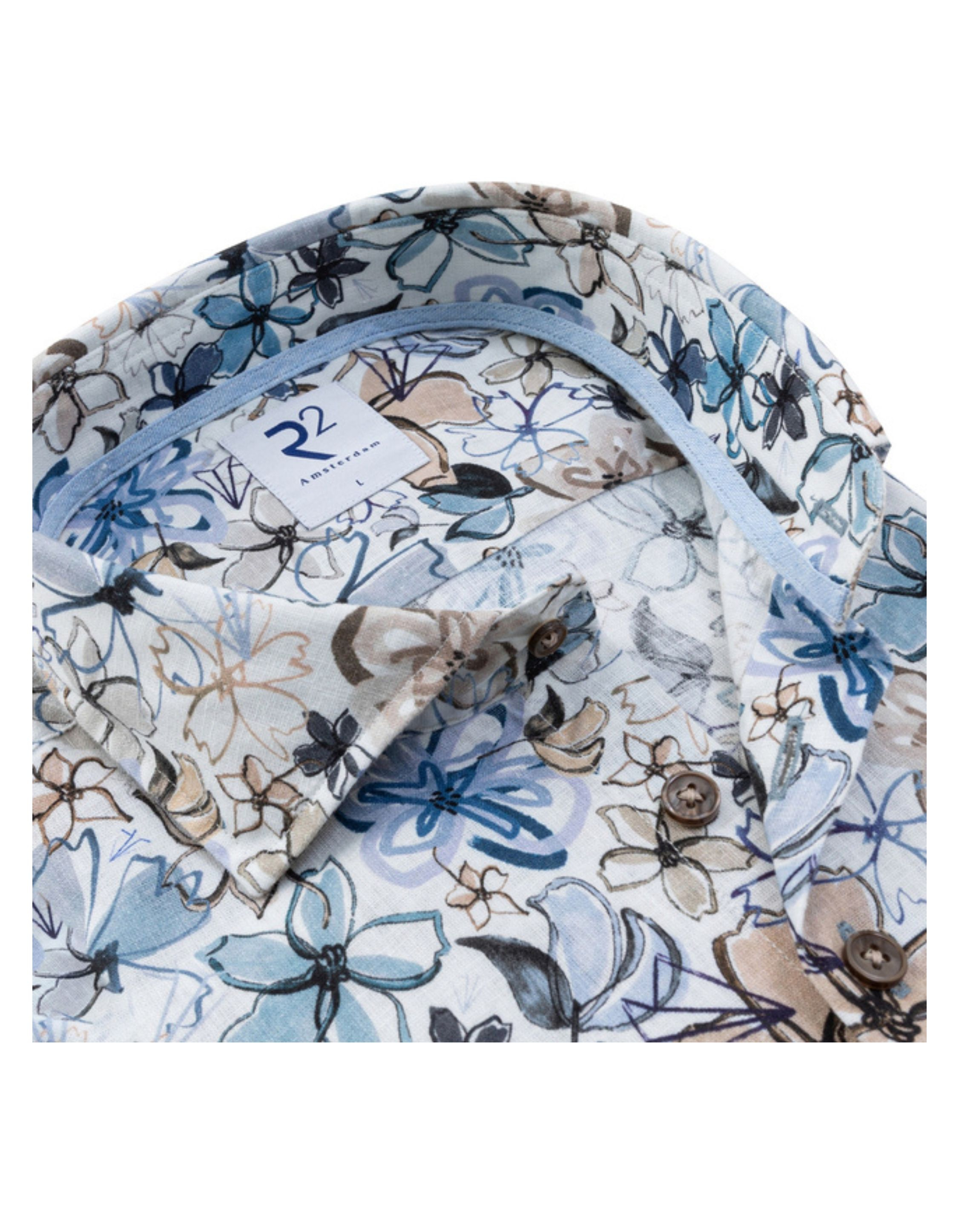 R2 132.wsp.011 Lange Mouw Overhemden Beige 132.wsp.011