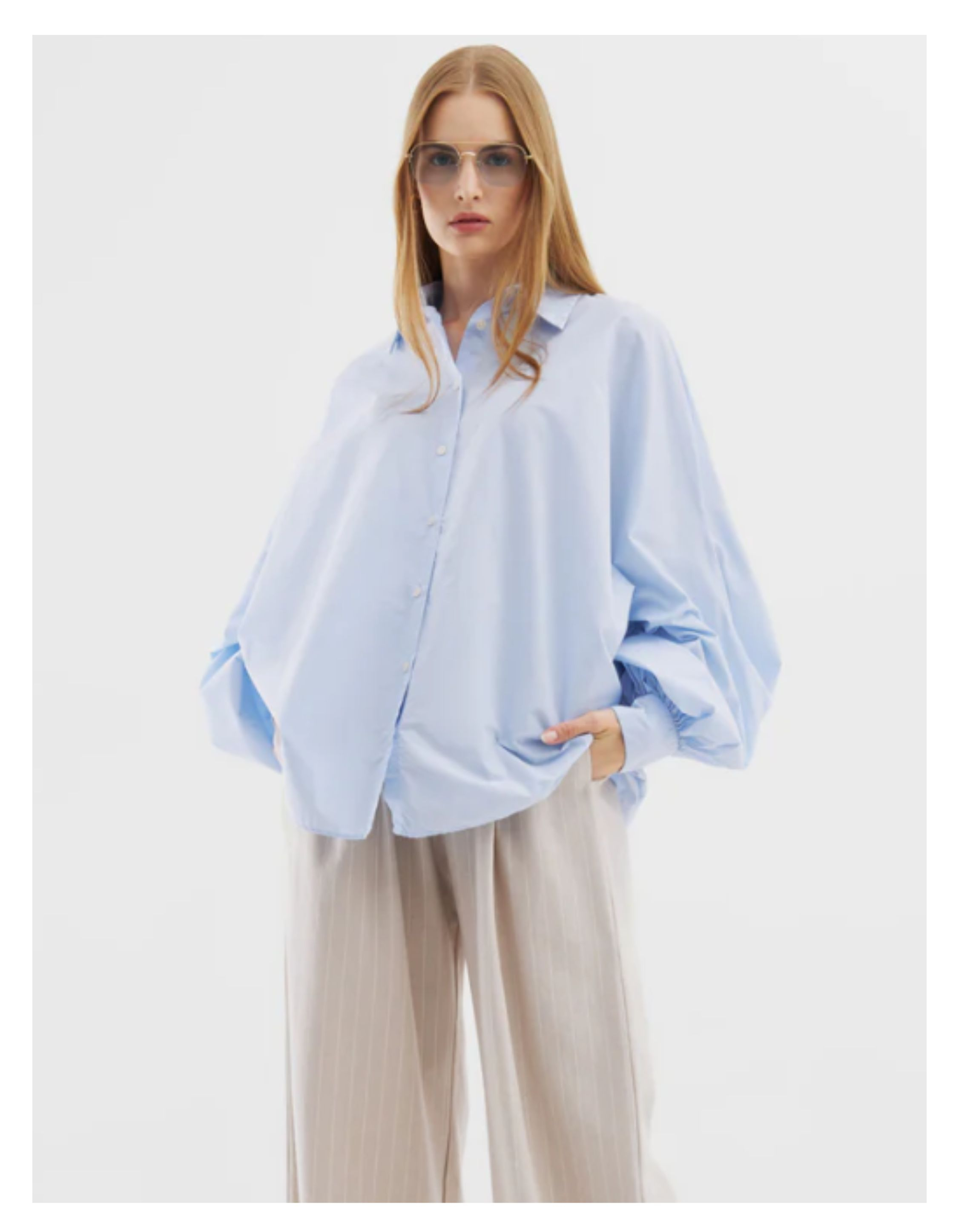 Sosue Antonia Blouses Lichtblauw 212as1007