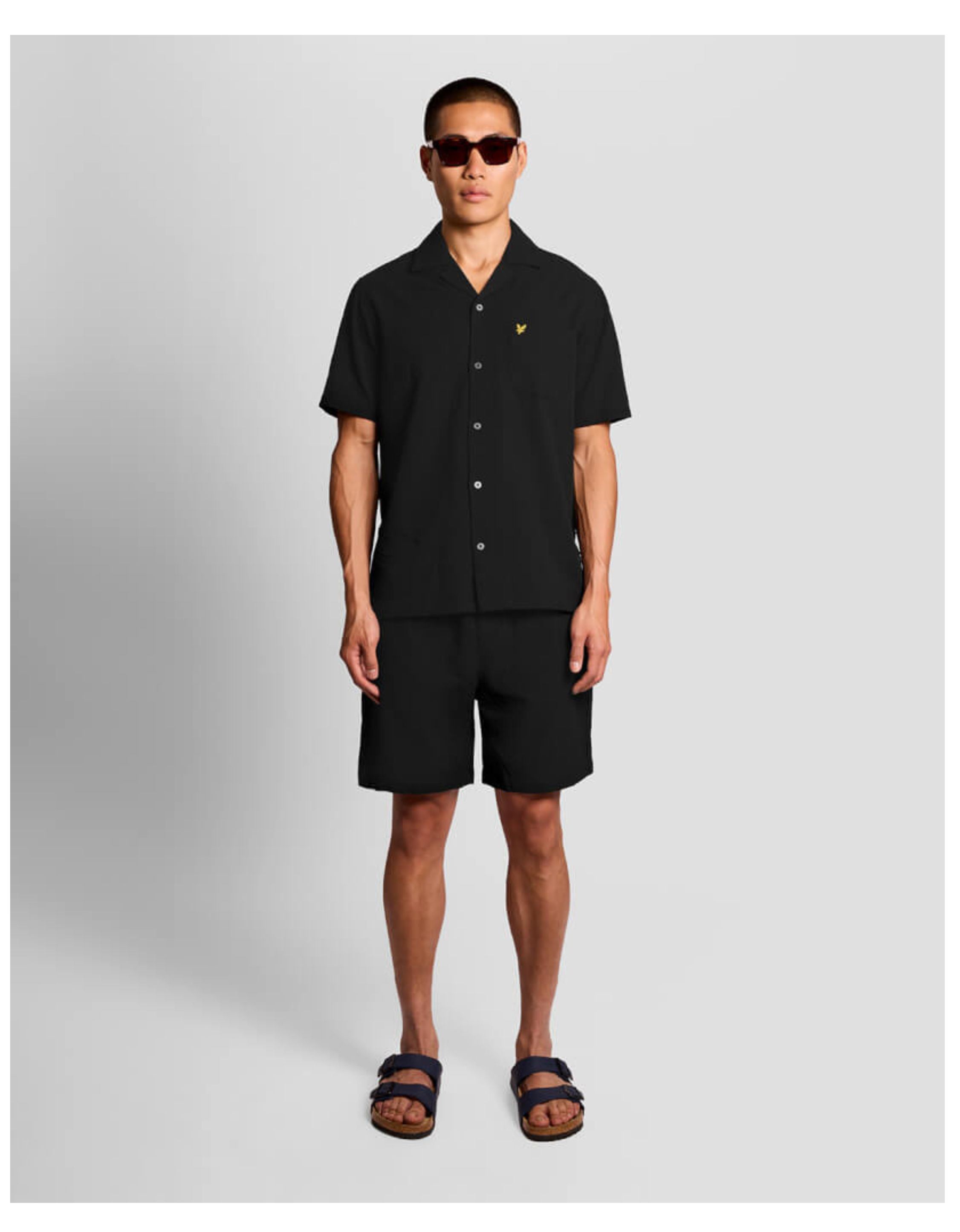 Lyle&scott Crinkle Resort Shorts Zwart Sh2405v