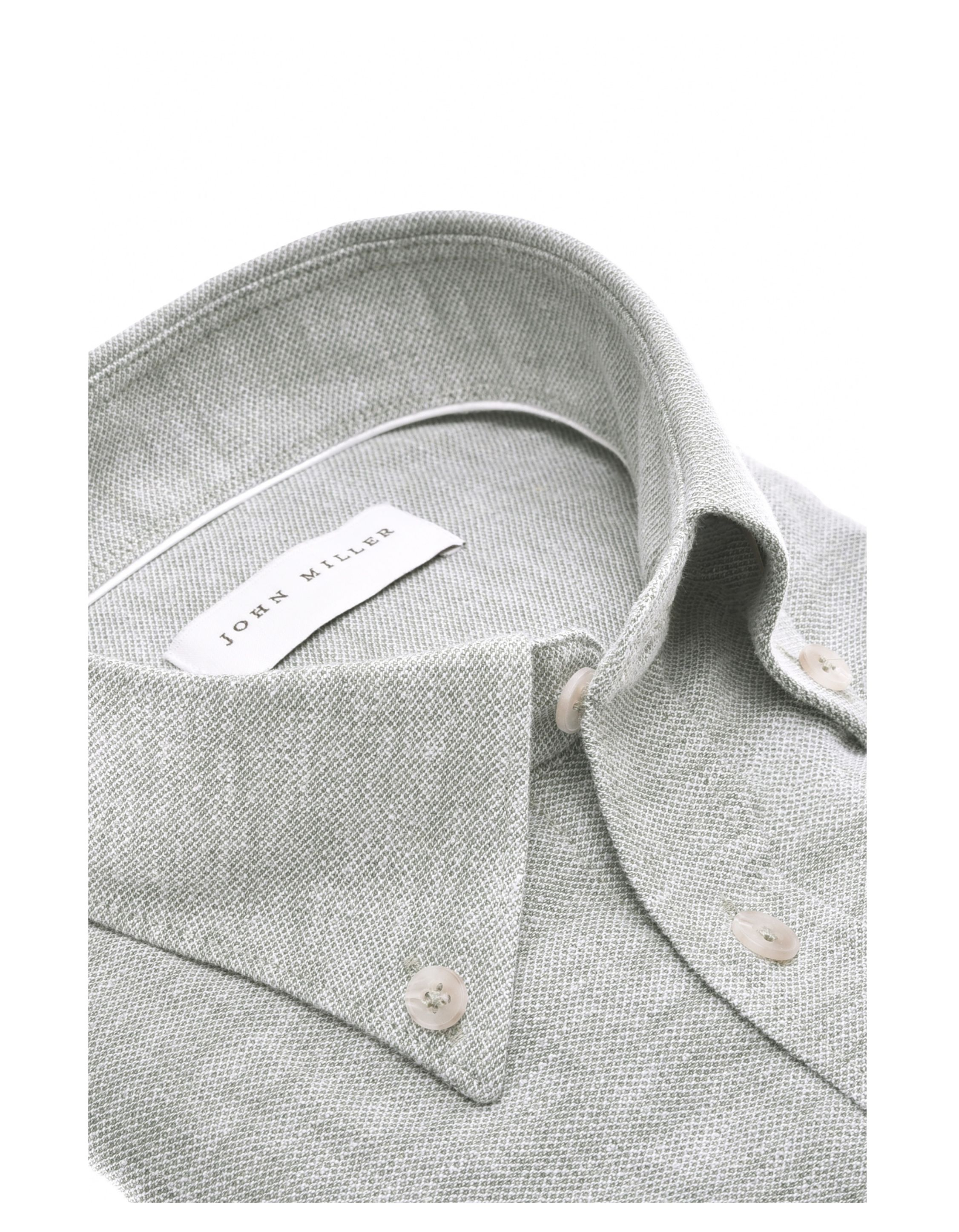 John Miller Overhemd Slim Fit  Groen 5142705