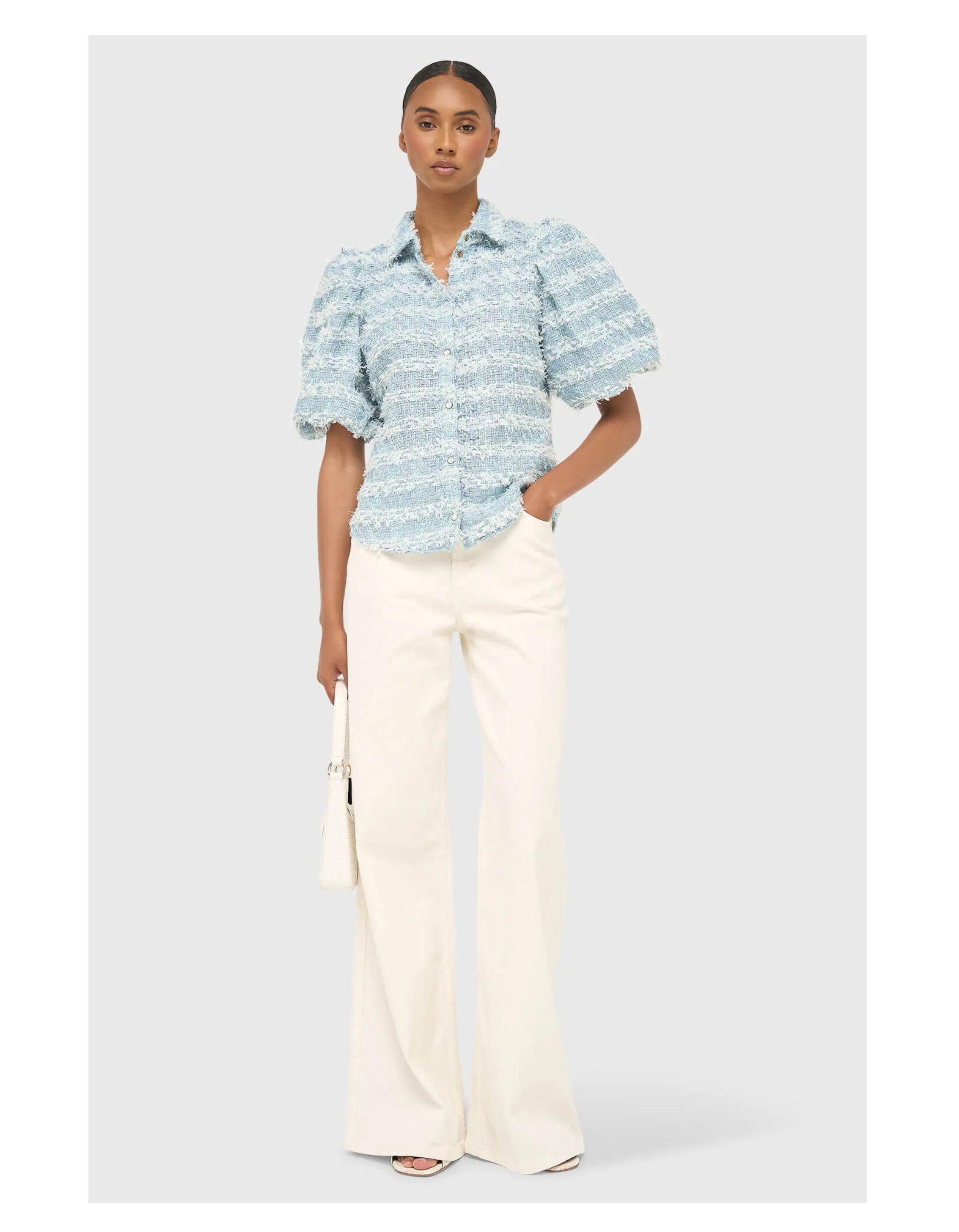 Janice Blouse Blouses Blauw Lars Tweed