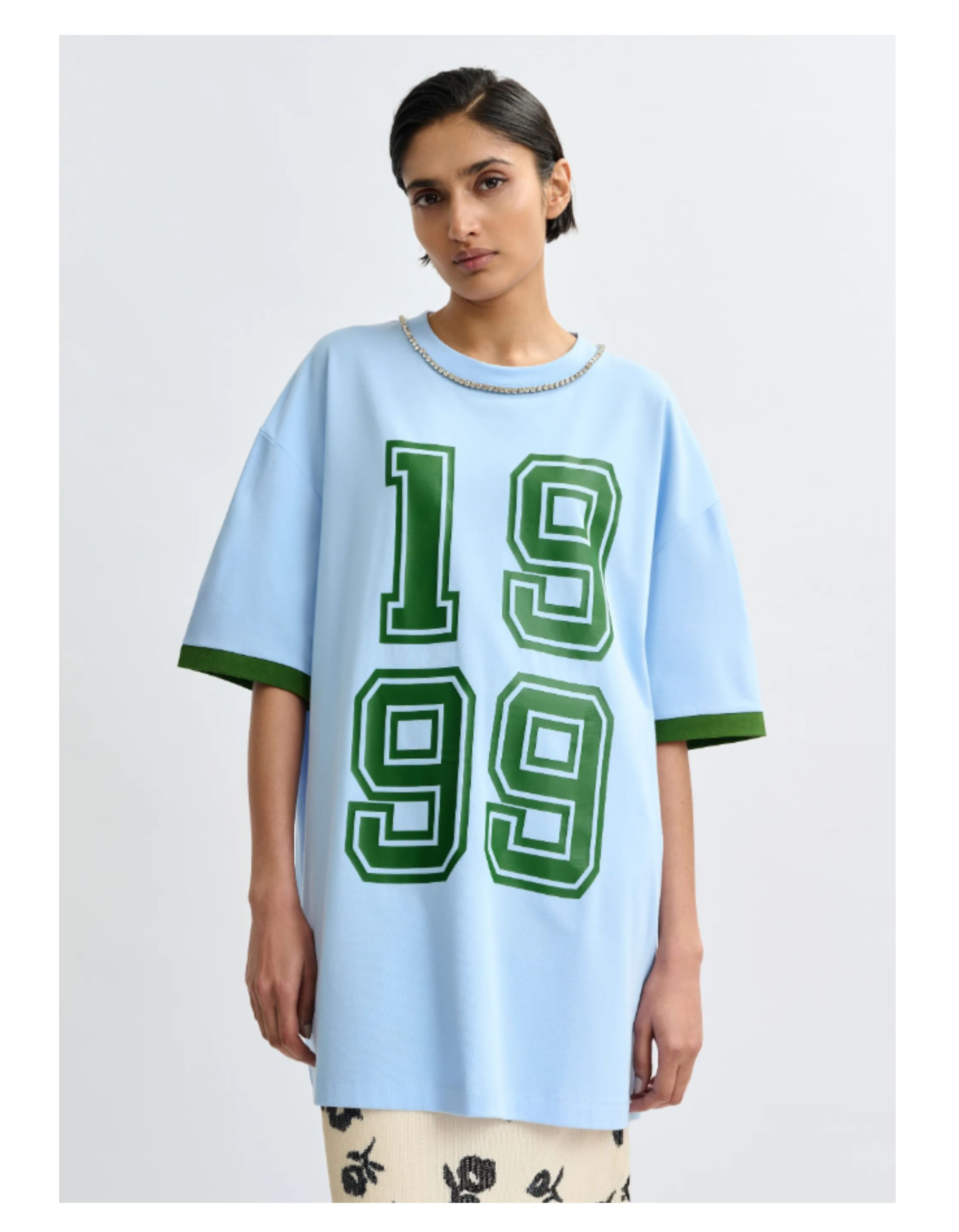 Essentiel Antwerp Printed Oversize Tee T-shirts Lichtblauw Jistrass