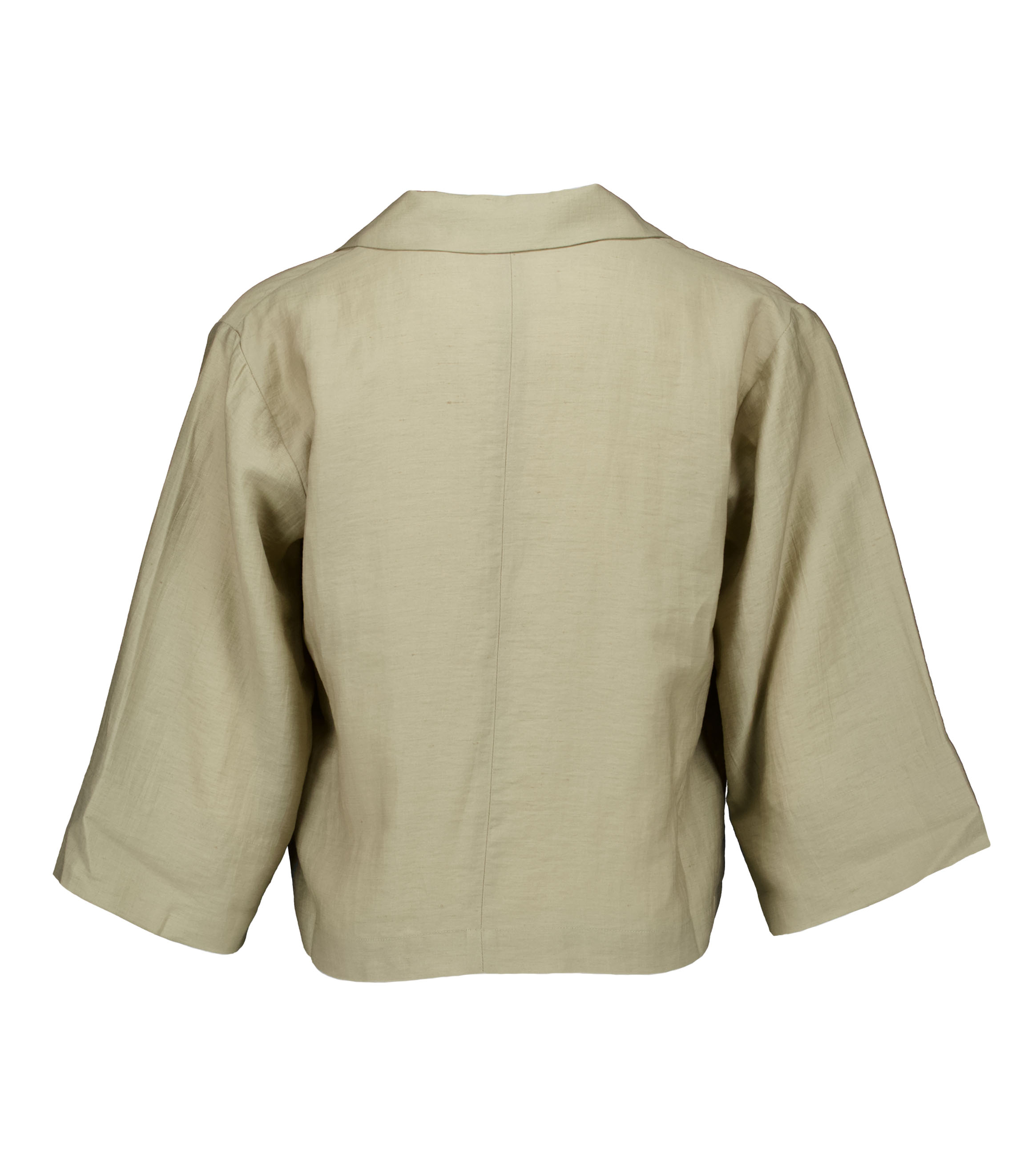Zenggi Light Linen Mix Cropped Shirt Blouses Beige X04-1011 646