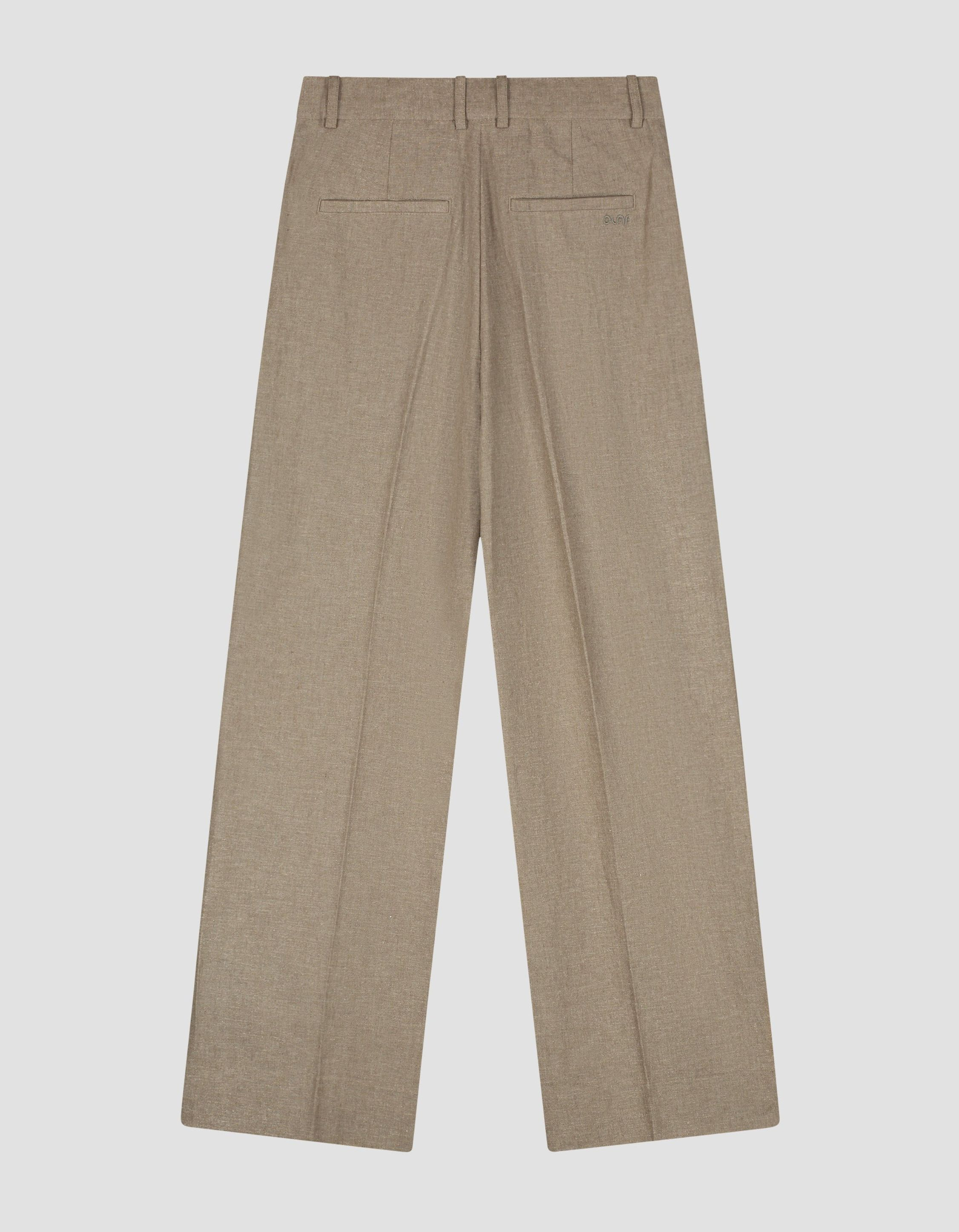 Olaf Linen Tailored Trousers Pantalons Taupe W240408