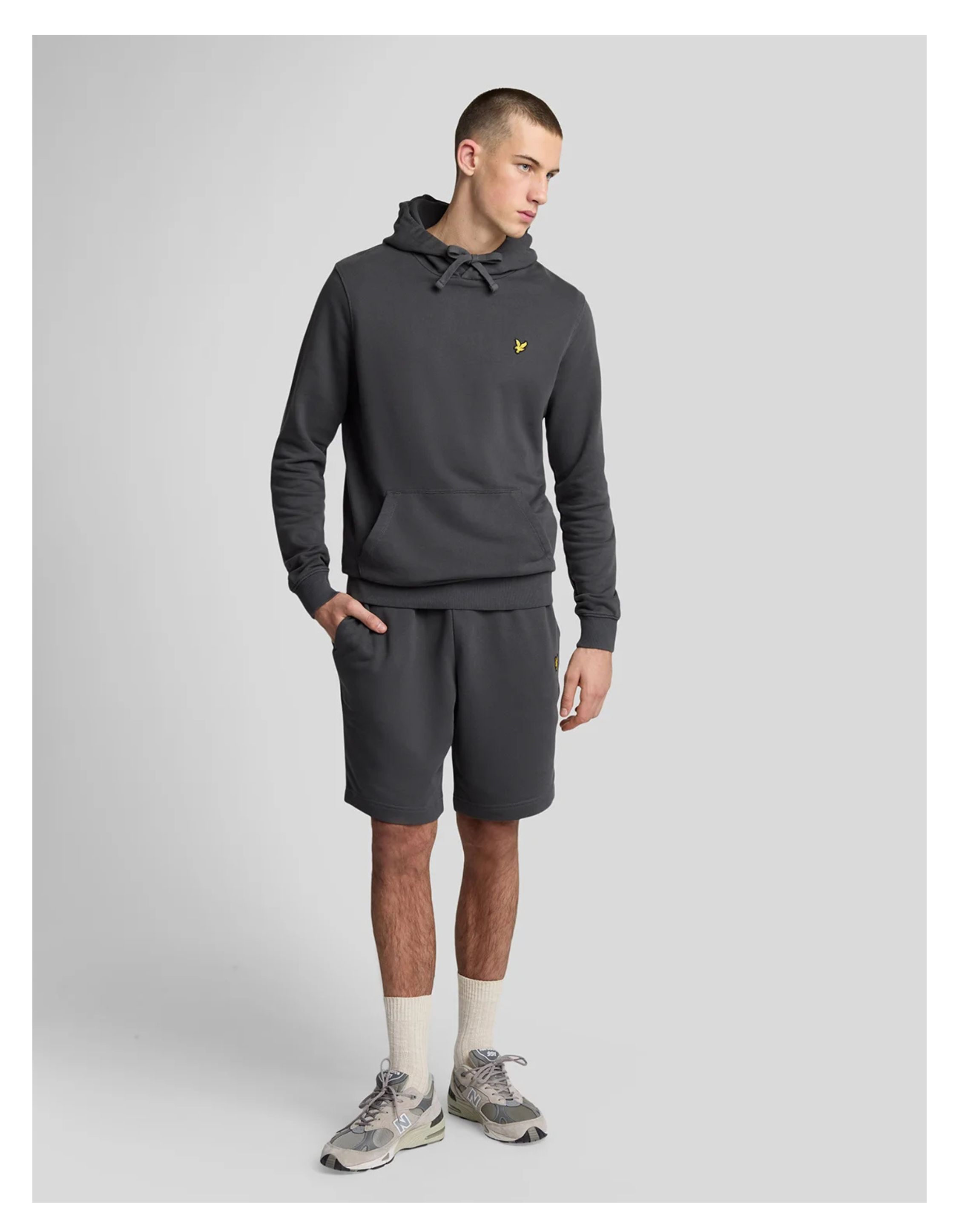 Lyle&scott Sweat Short Shorts Donkergrijs Ml414vog