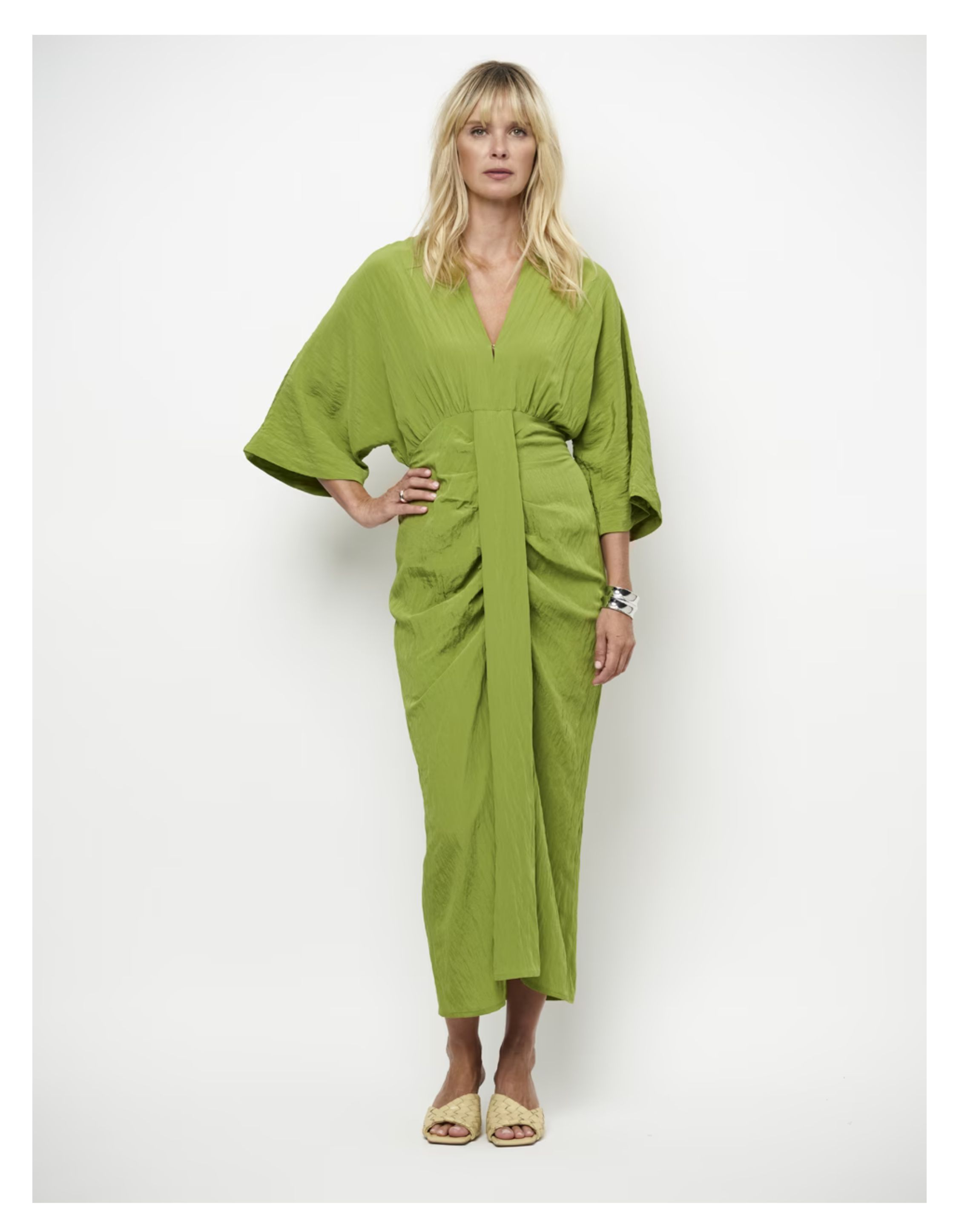 Dante 6 Bradshaw Pleated Long Dress Jurken Groen 261280