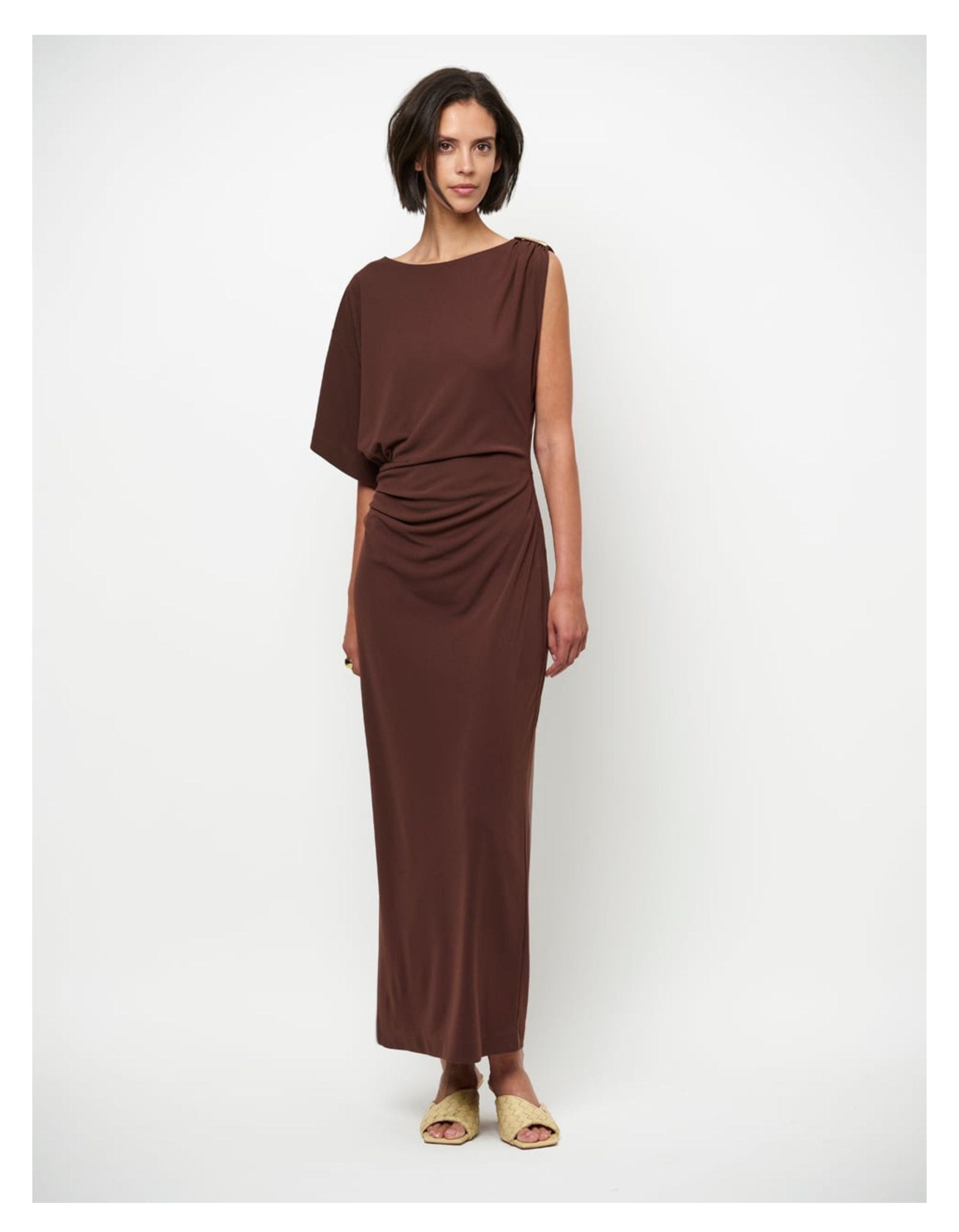Dante 6 Aliki Asymmetrical Maxi Dress Jurken Donkerbruin 261480