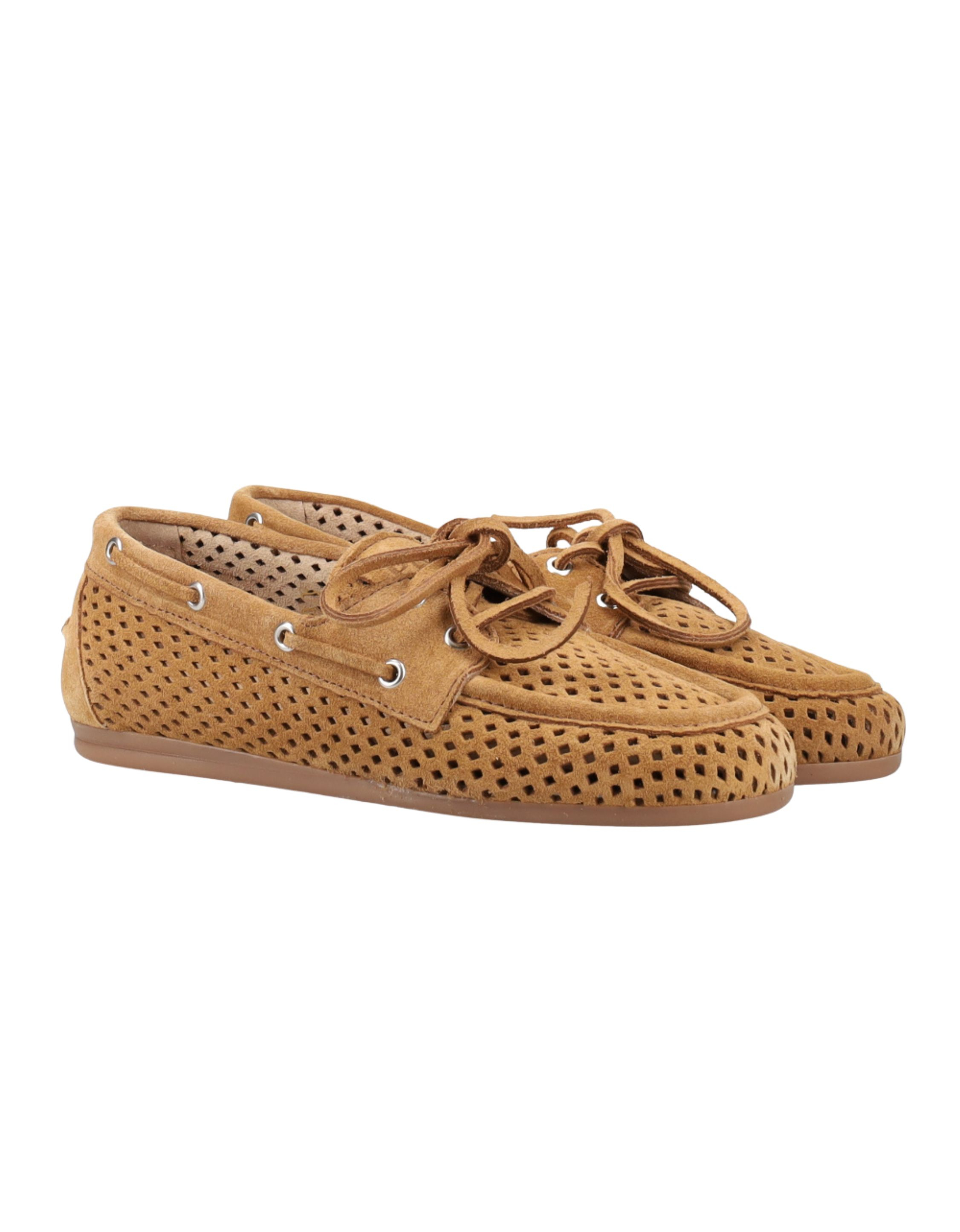 Posa Perforated  Cognac Boatloafer Perforated