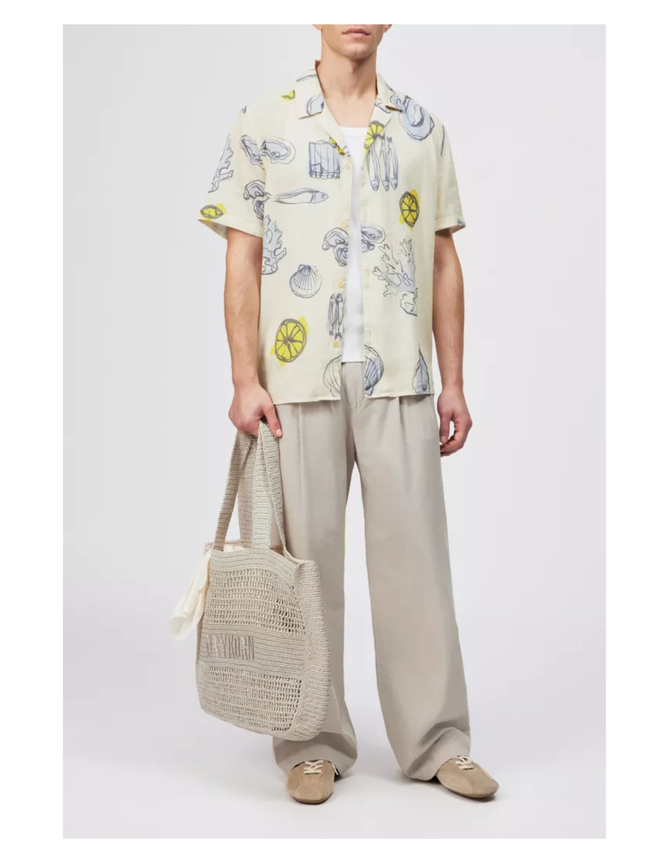 Drykorn Bijan_2 Korte Mouw Overhemden Off White 152298 Bijan_2