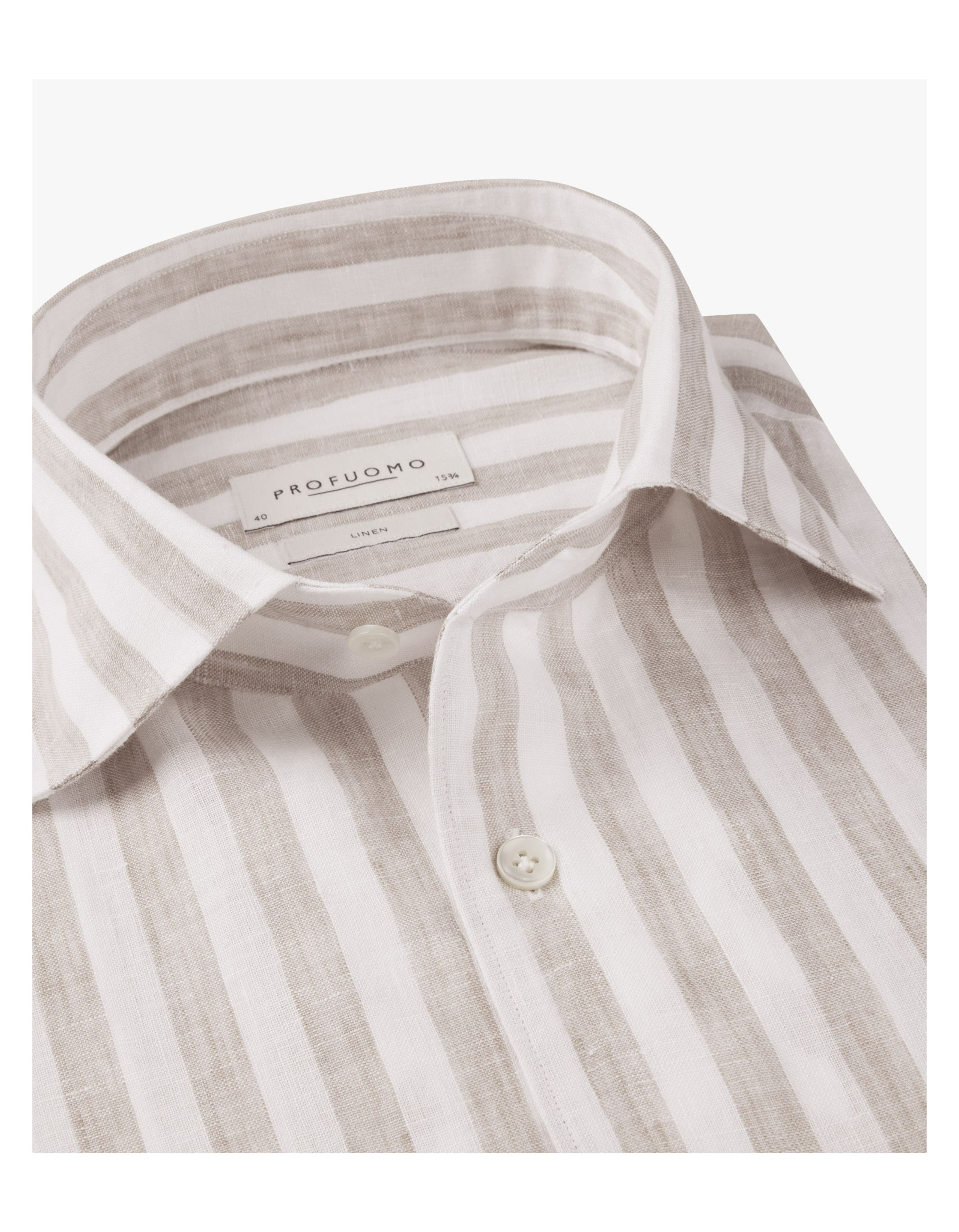 Profuomo Ppxh10019 Lange Mouw Overhemden Beige Ppxh10019