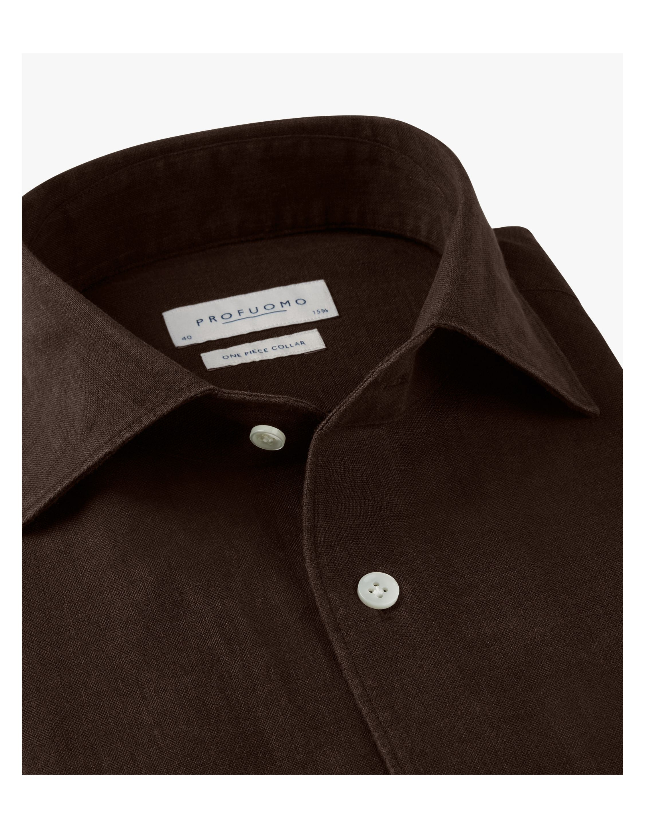 Profuomo Ppxh10041 Lange Mouw Overhemden Donkerbruin Ppxh10041