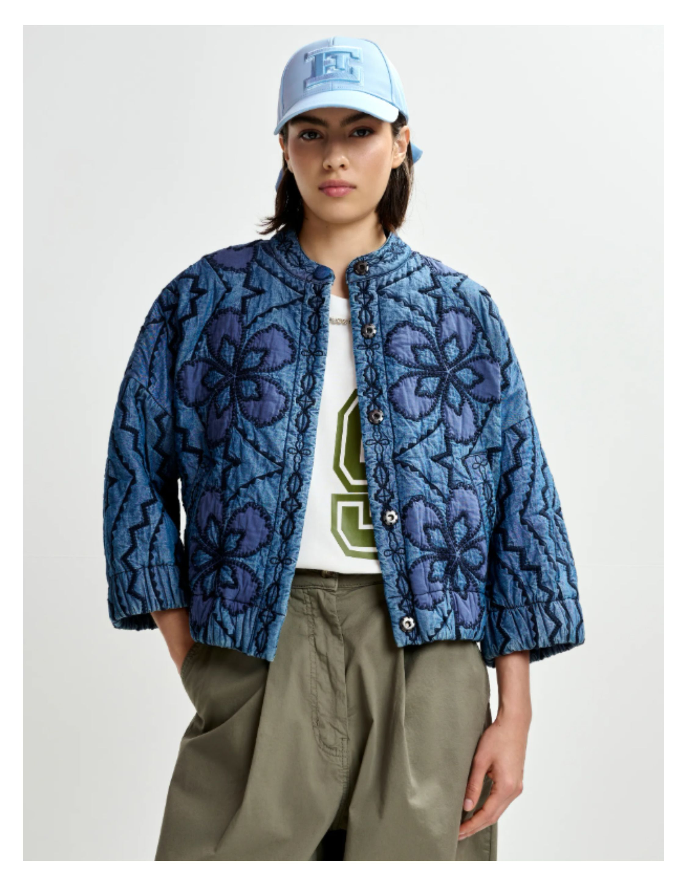 Essentiel Antwerp Quilted Denim Jacket Spijkerjassen Blauw Jatropha