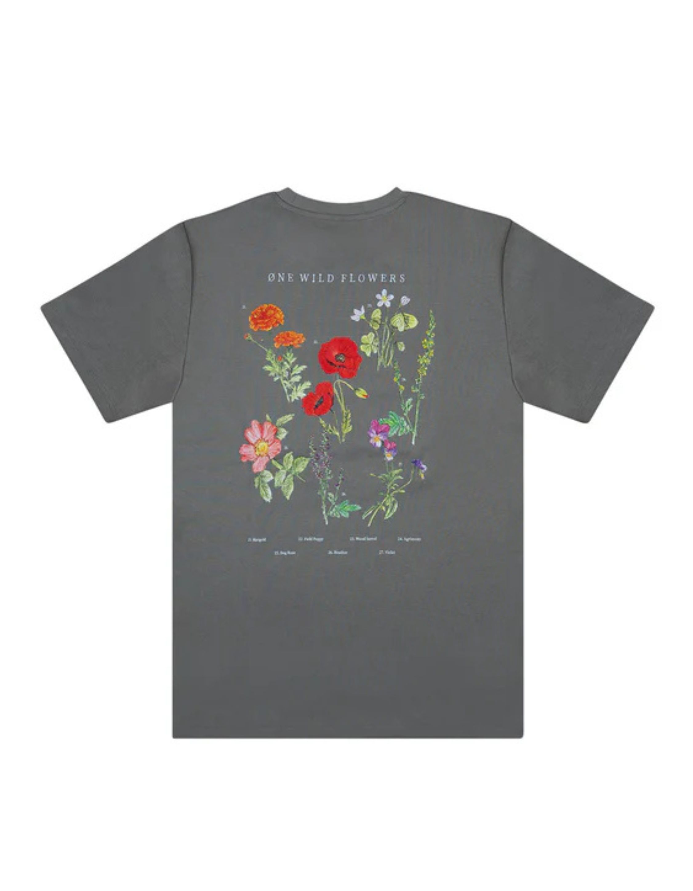 One First Movers Wild Flower T-shirts Grijs Wild Flower Tee