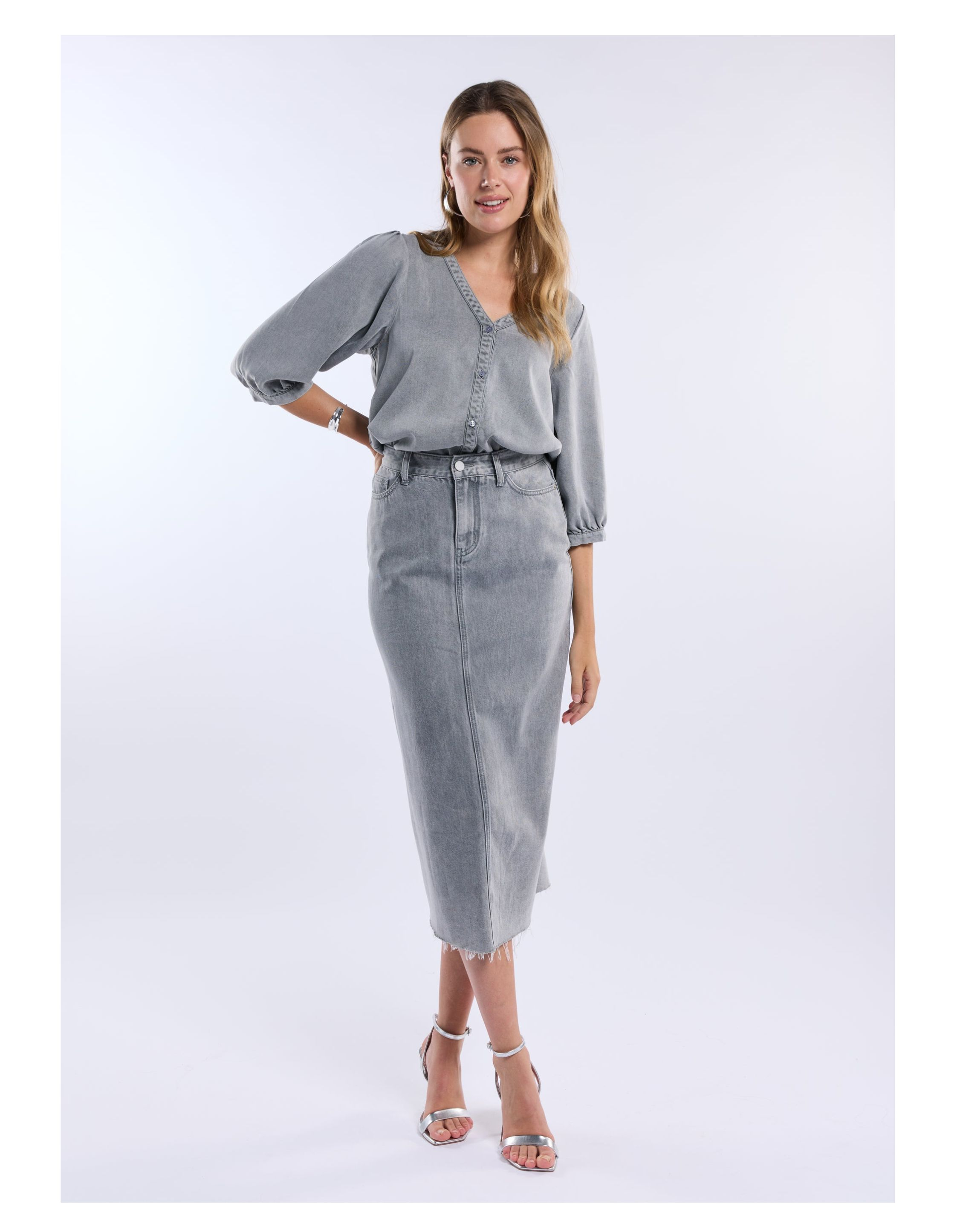 Freebird Blouse  Grijs Basha