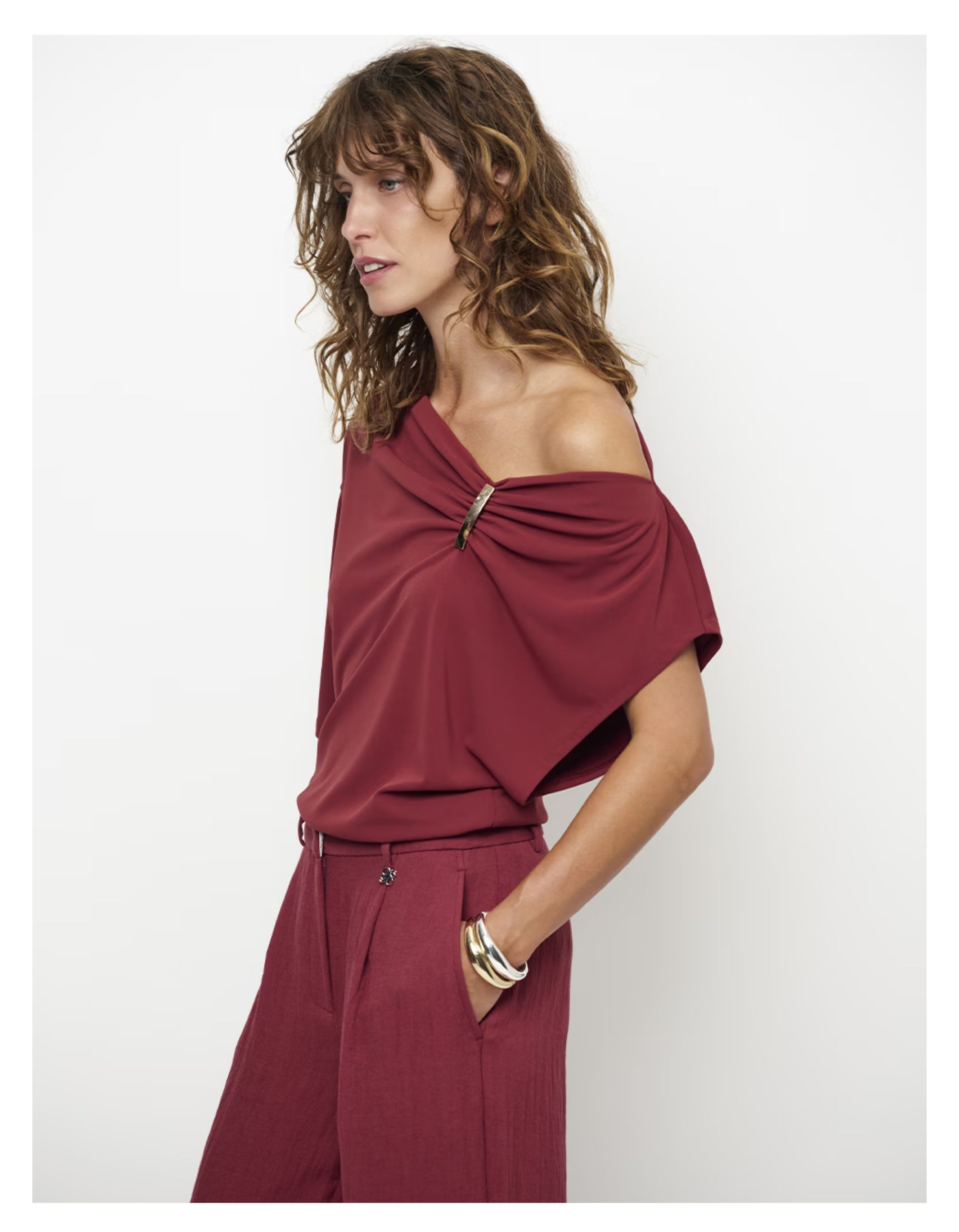 Dante 6 Gou Embellished Drapey Top Tops Bordeaux 261481