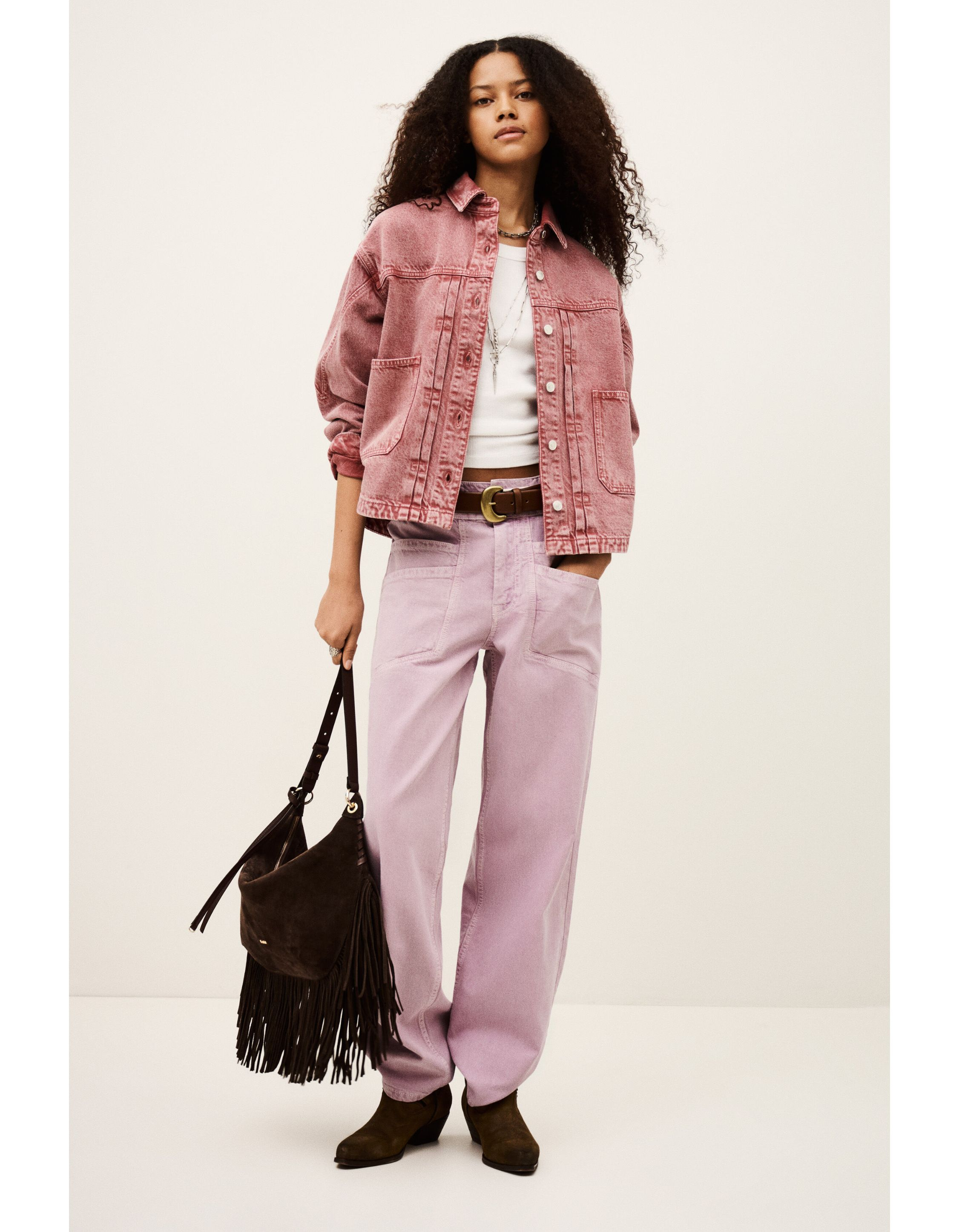 Ba&sh Runo Spijkerjassen Roze 1e26runo