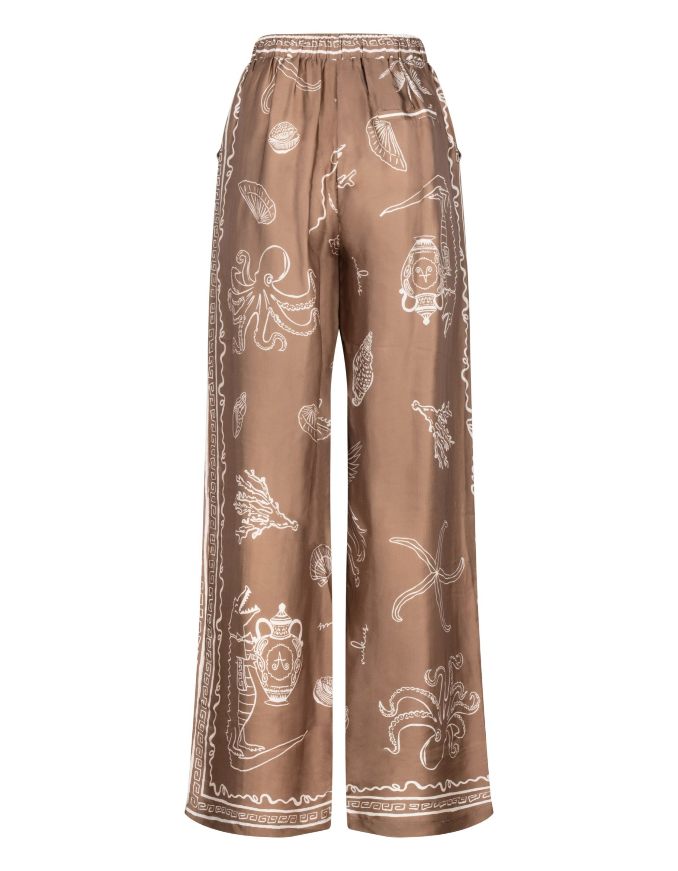 Nukus Valerie Pants Print Pantalons Donkerbruin Nks09106